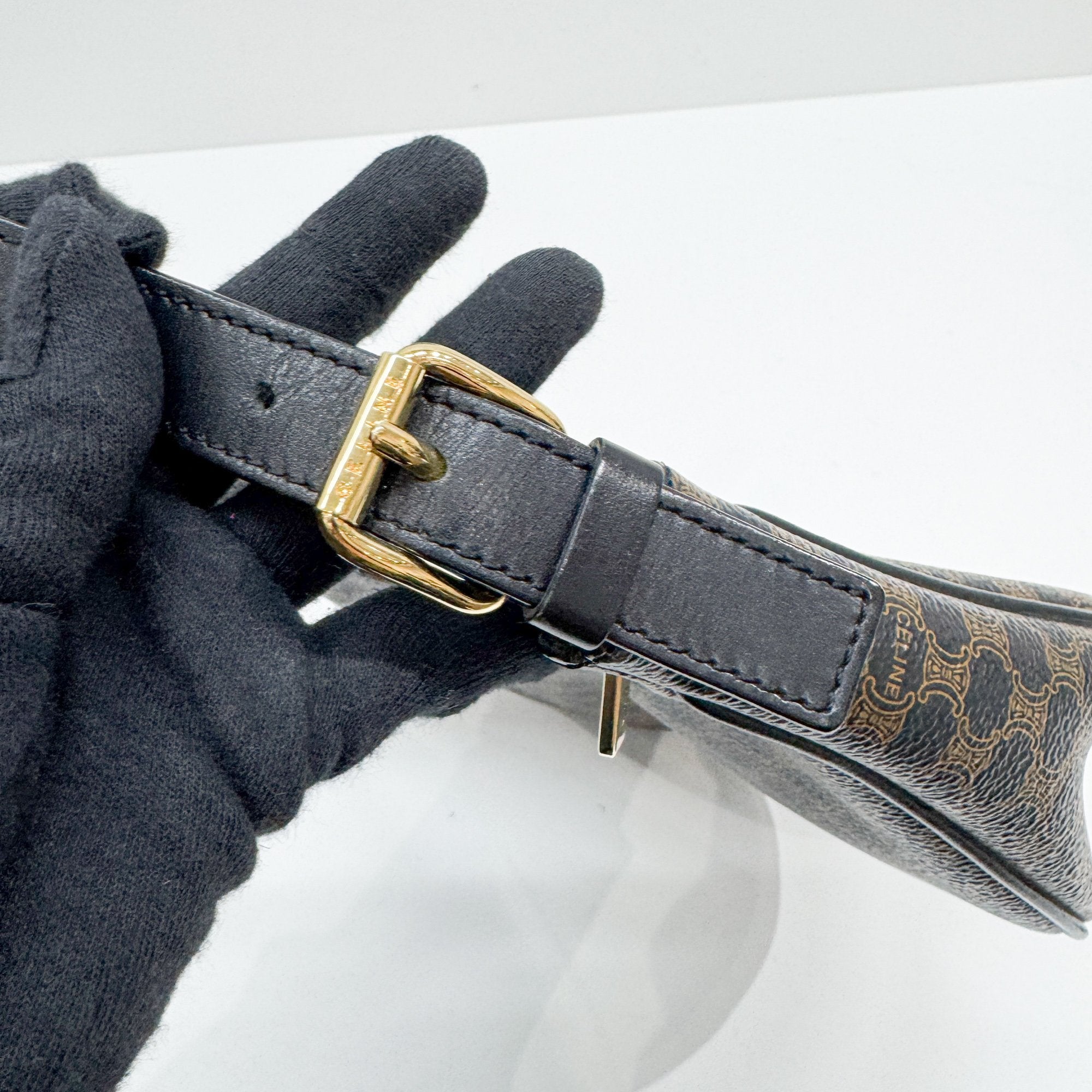 Brown Macadam Triomphe Canvas Shoulder Bag