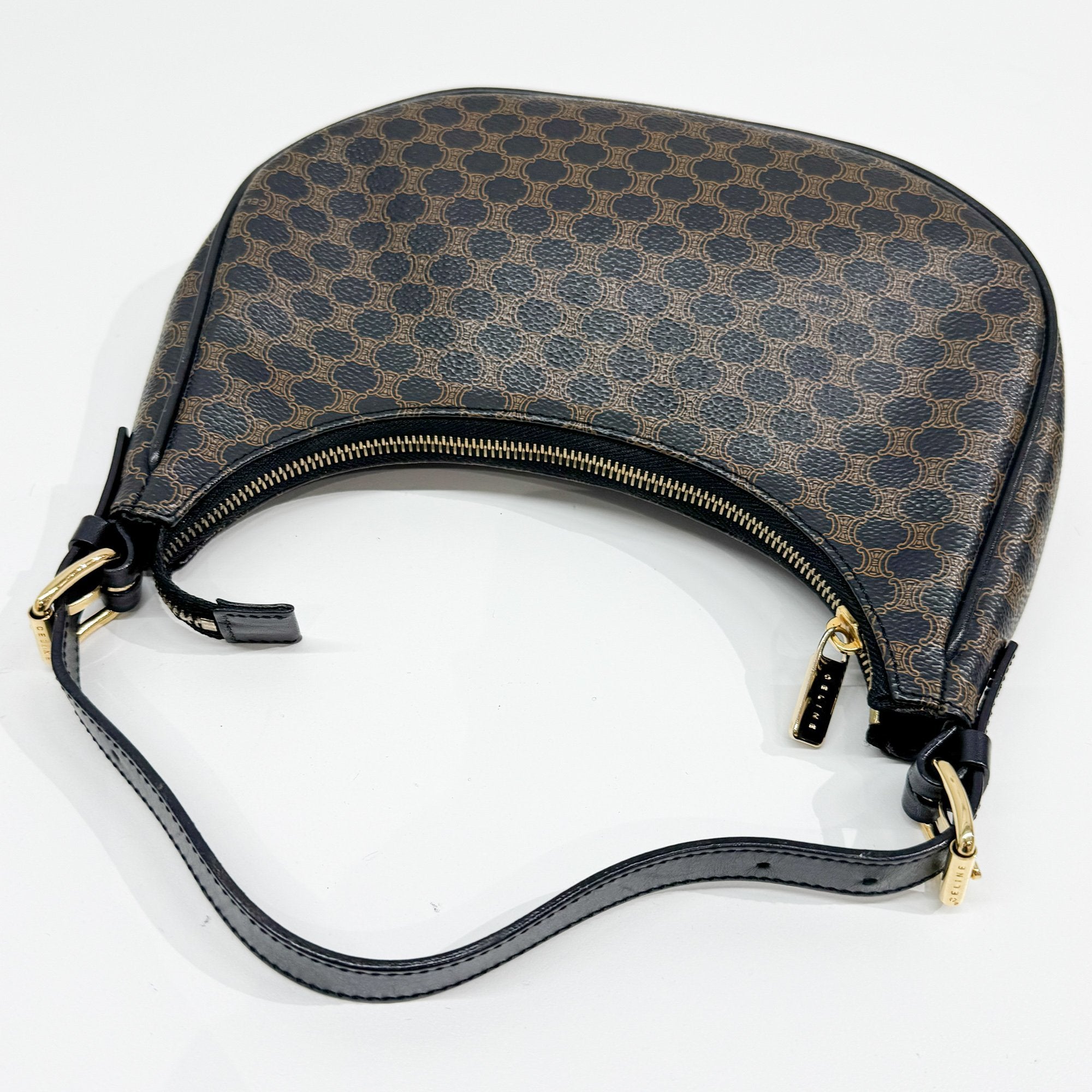 Brown Macadam Triomphe Canvas Shoulder Bag