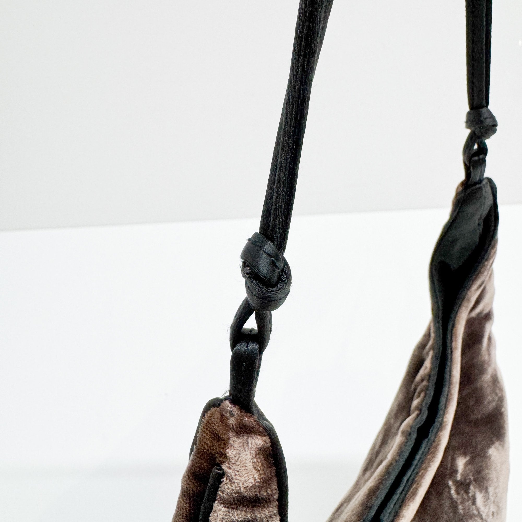 Brown Velvet Shoulder Bag