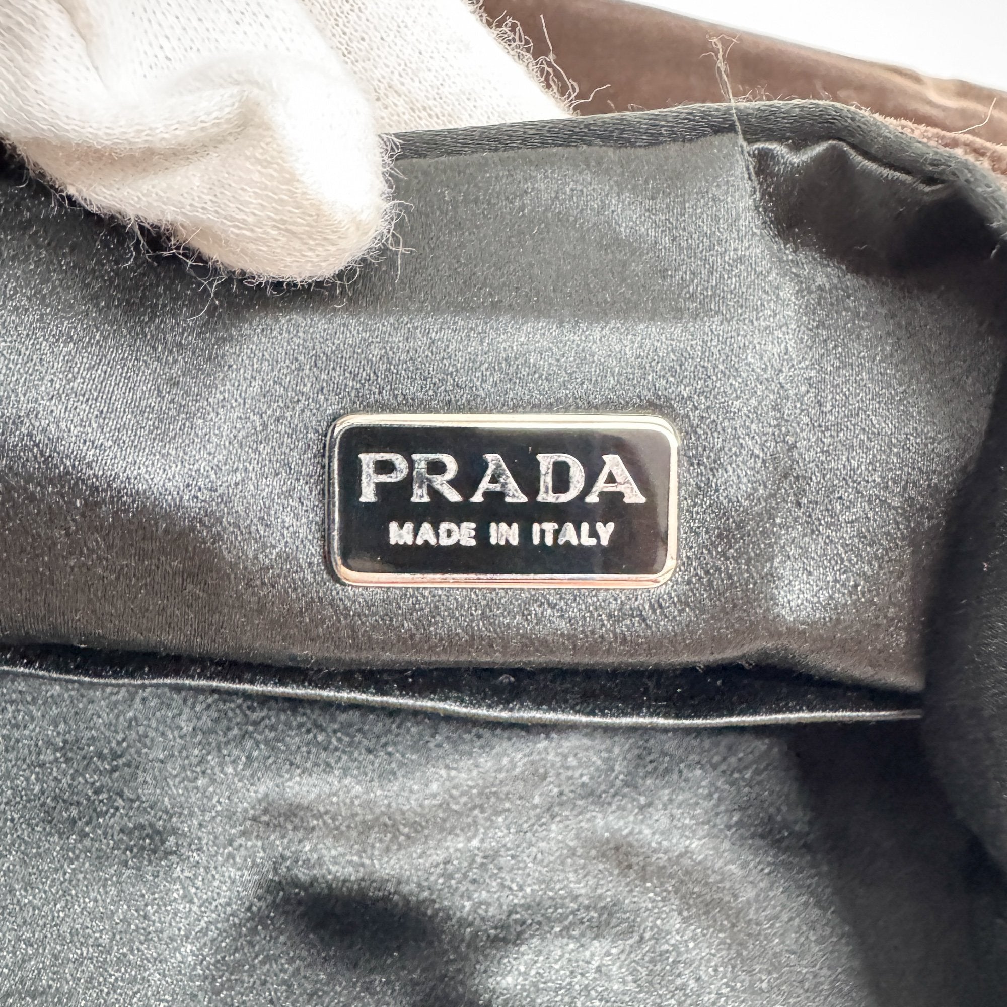 Brown Velvet Shoulder Bag