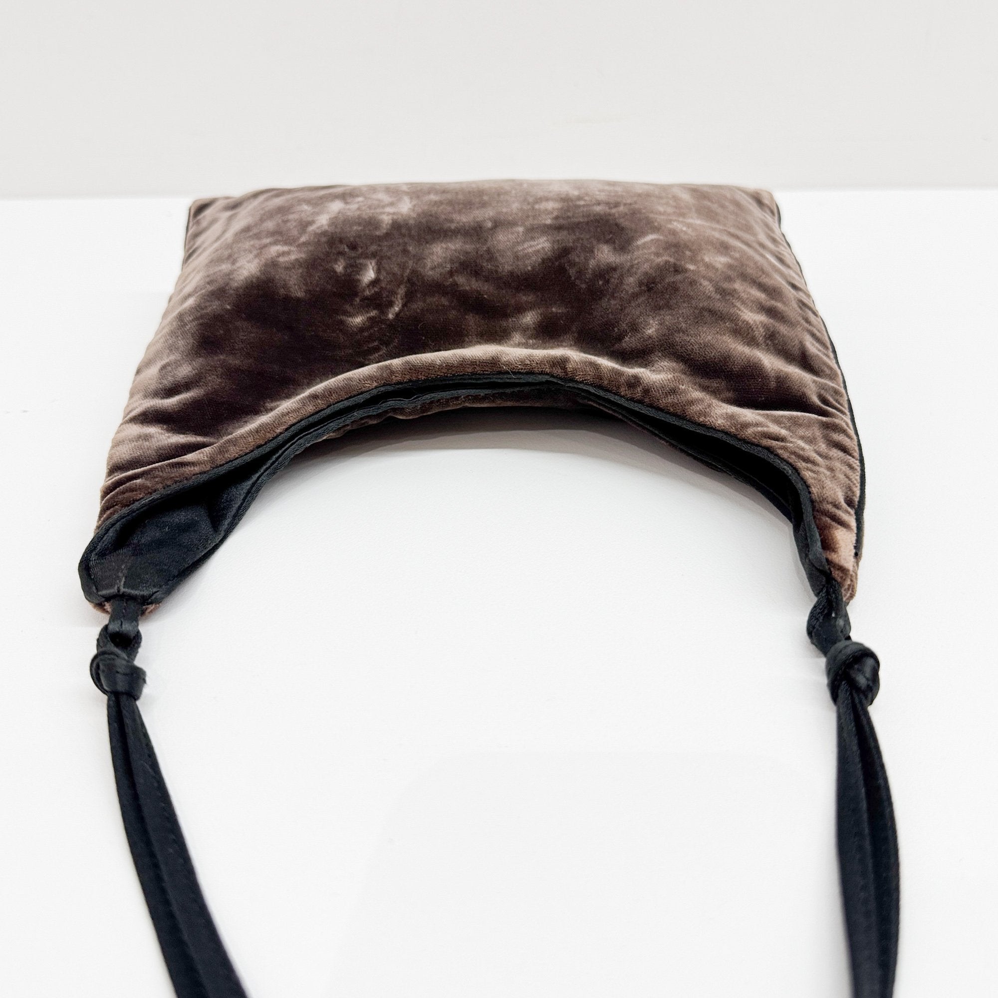 Brown Velvet Shoulder Bag