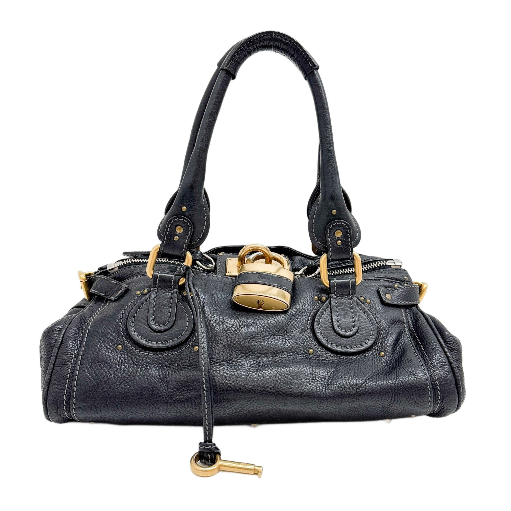 Paddington Black Leather Shoulder Bag