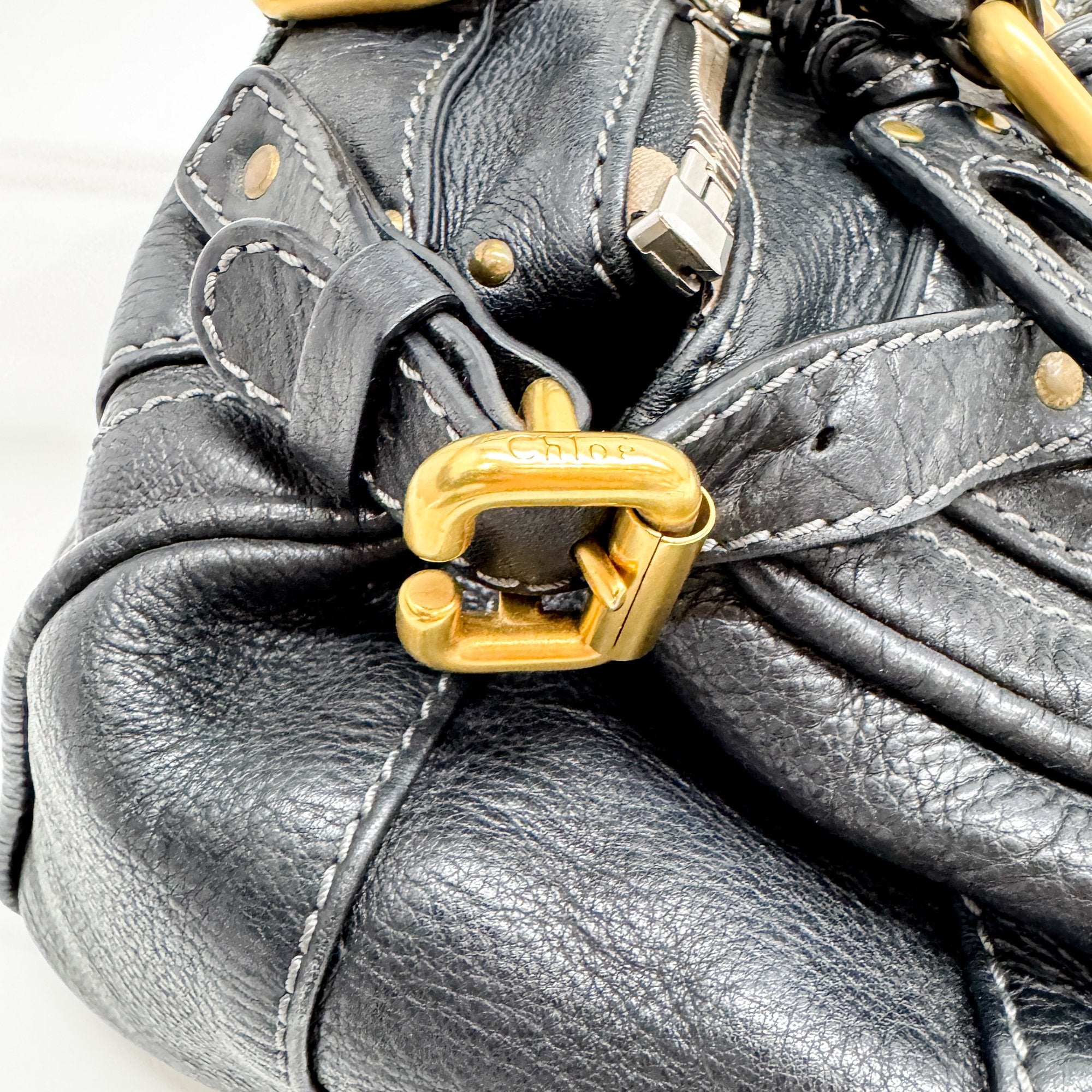 Paddington Black Leather Shoulder Bag