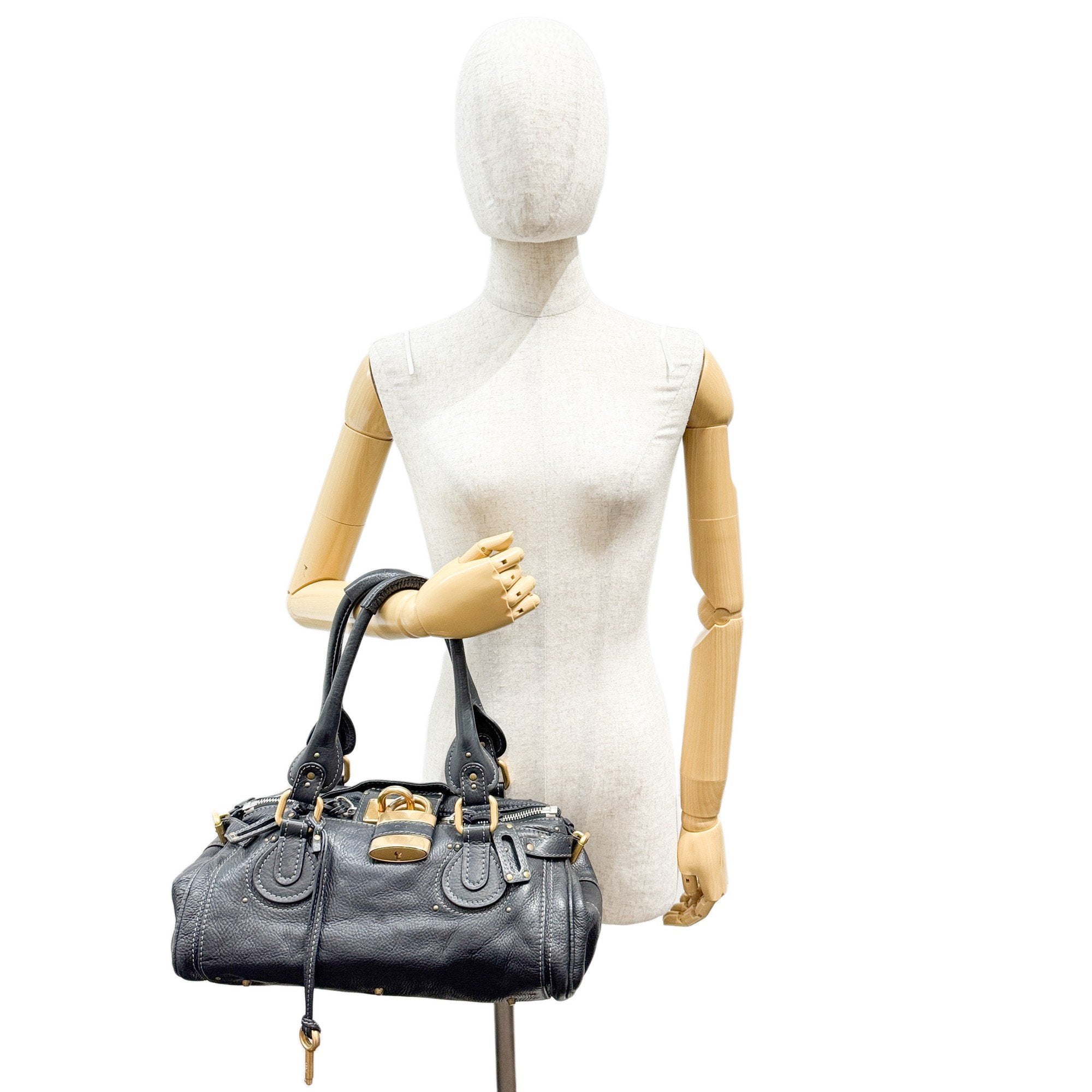 Paddington Black Leather Shoulder Bag