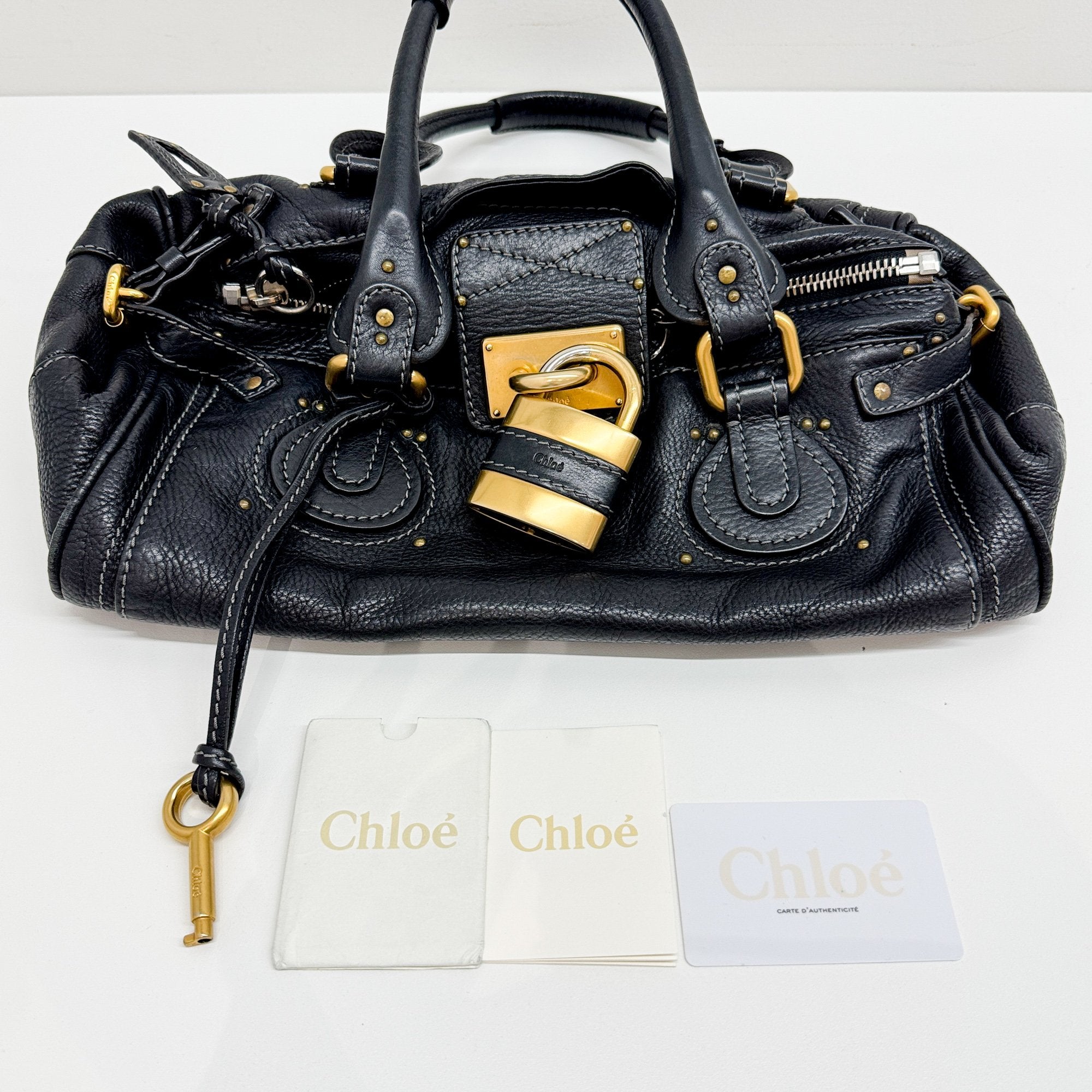 Paddington Black Leather Shoulder Bag