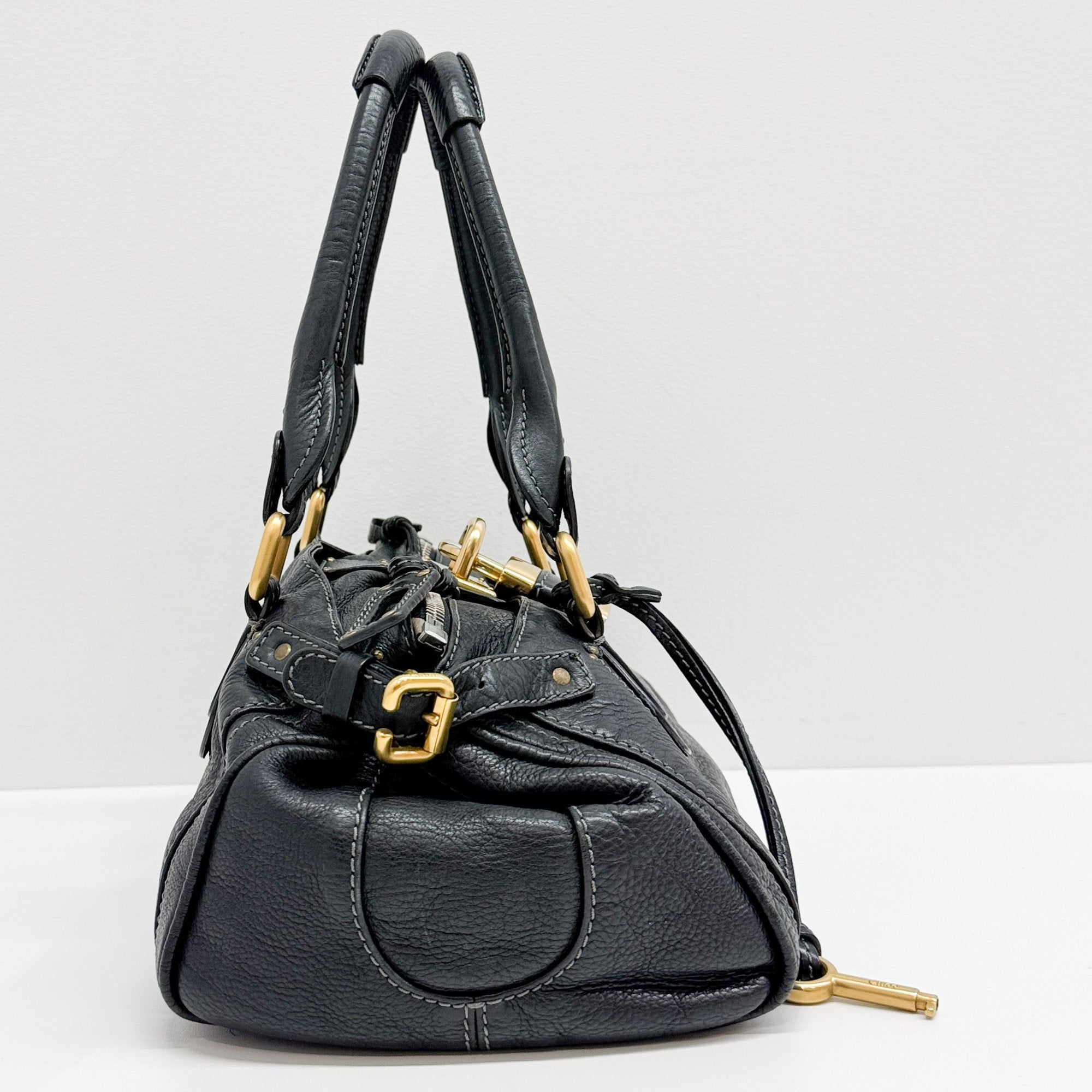 Paddington Black Leather Shoulder Bag
