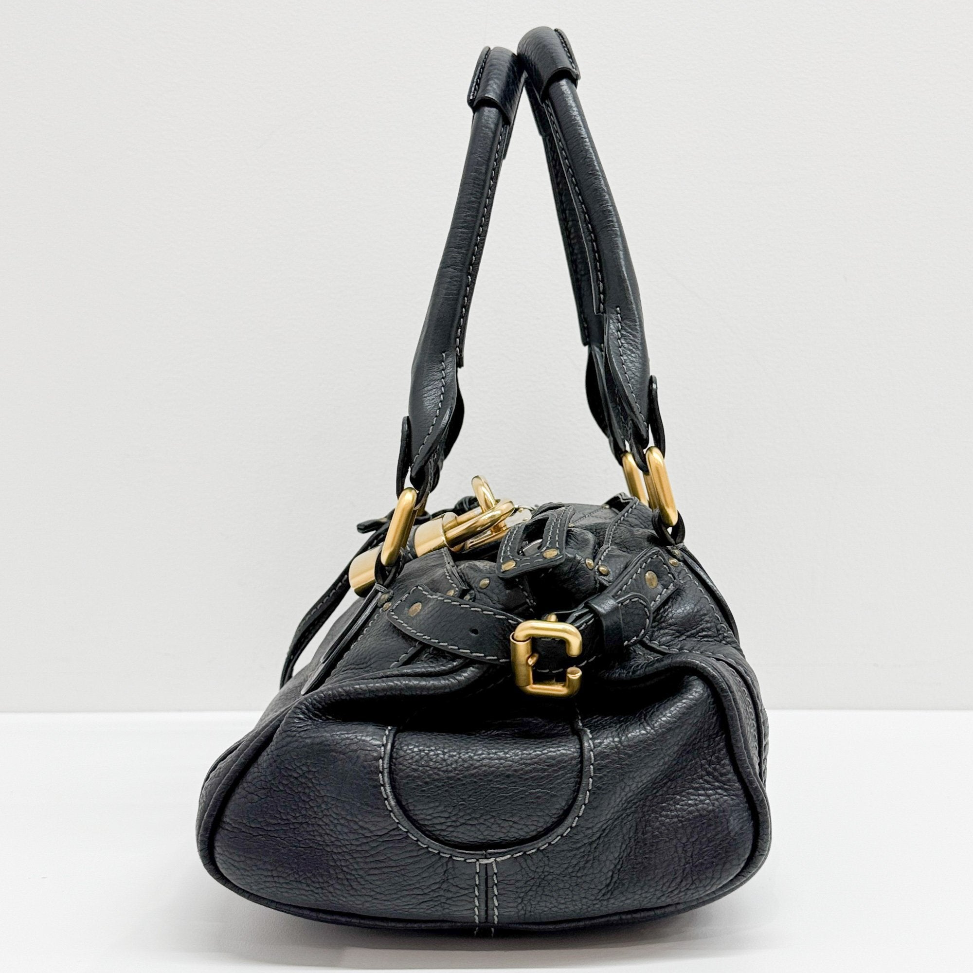 Paddington Black Leather Shoulder Bag