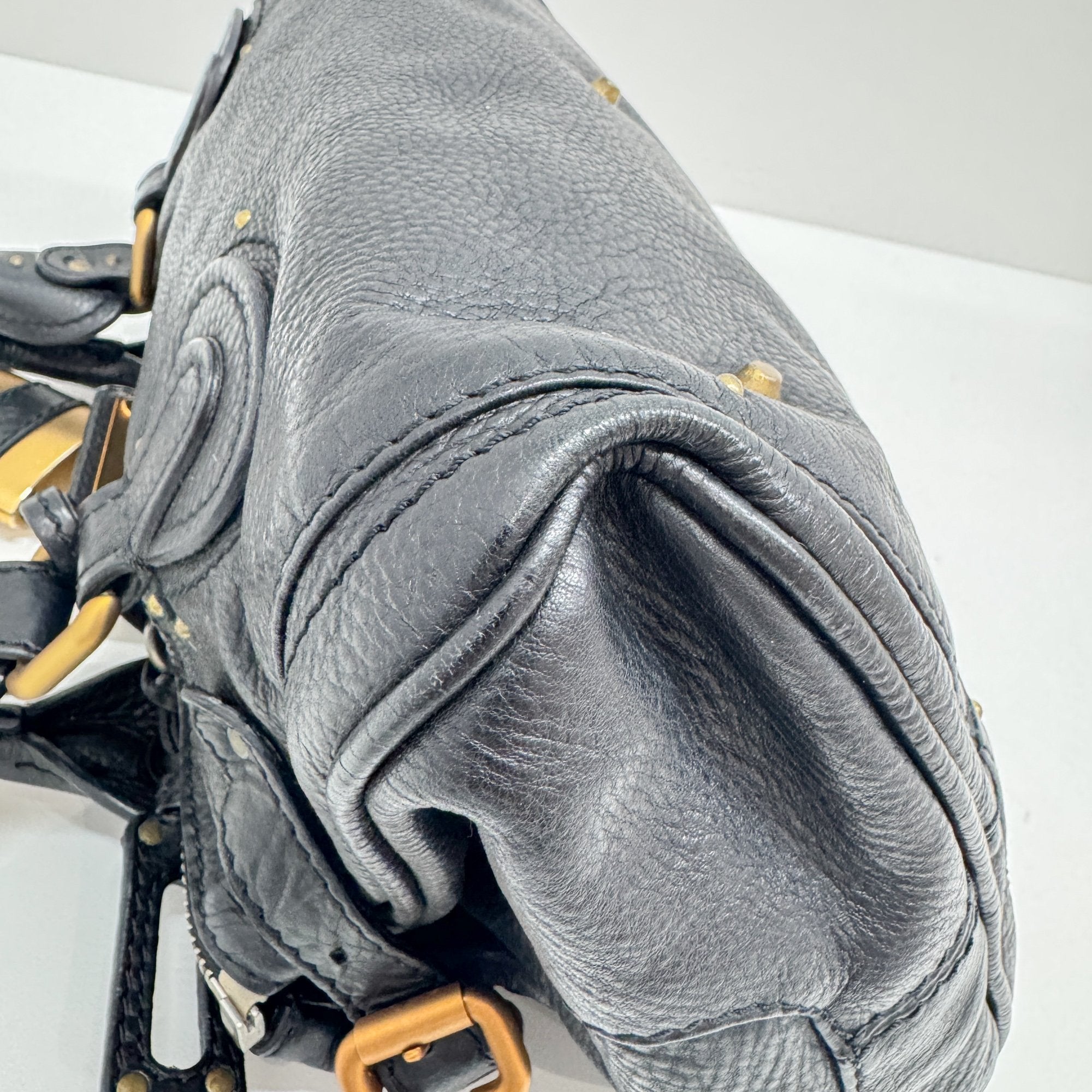 Paddington Black Leather Shoulder Bag