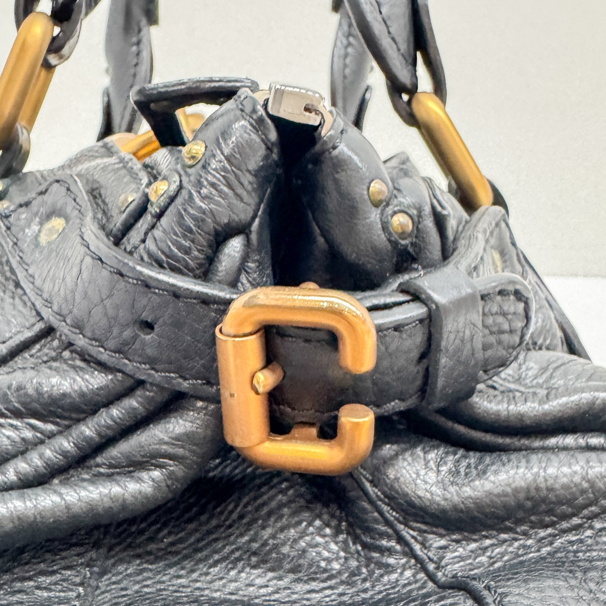 Paddington Black Leather Shoulder Bag