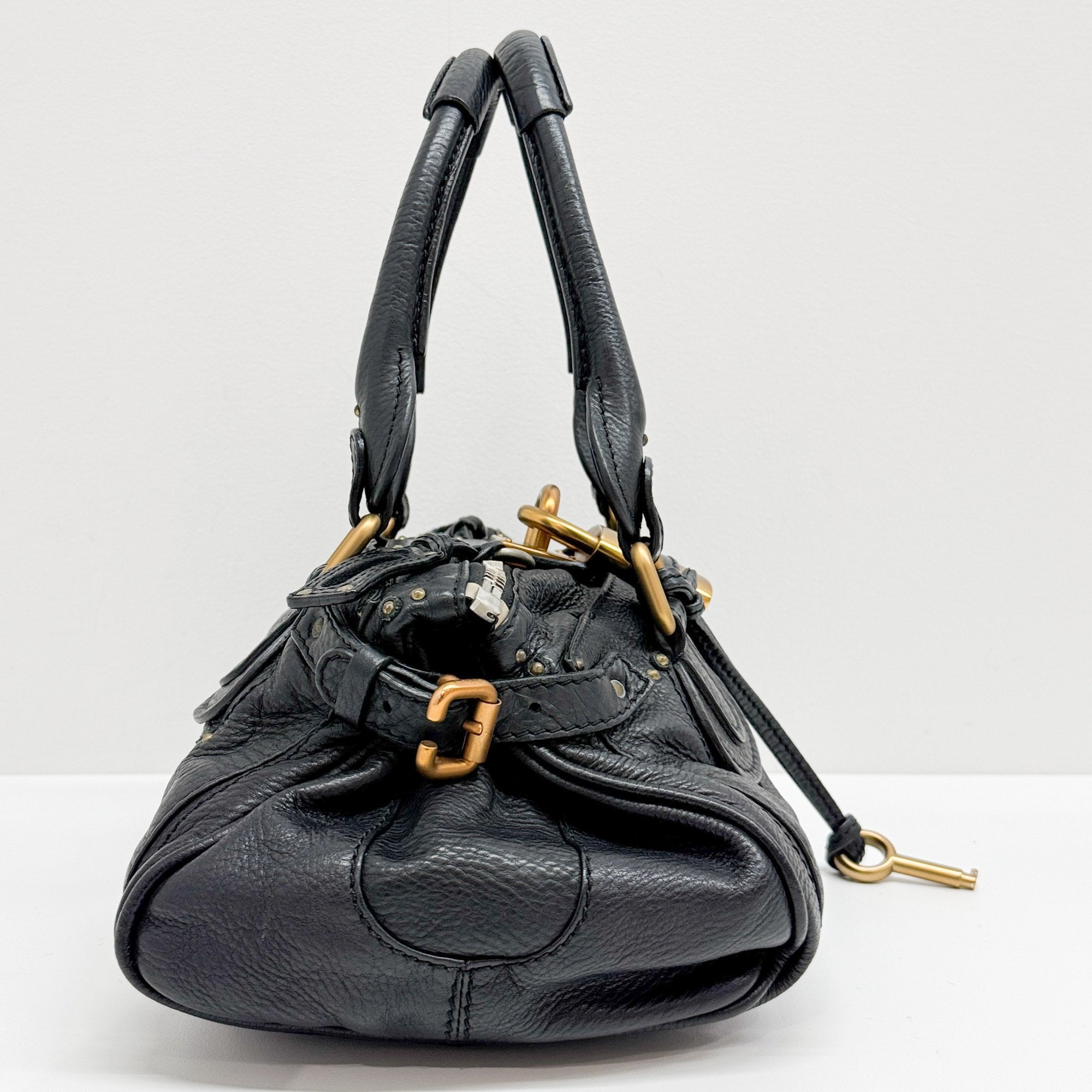 Paddington Black Leather Shoulder Bag