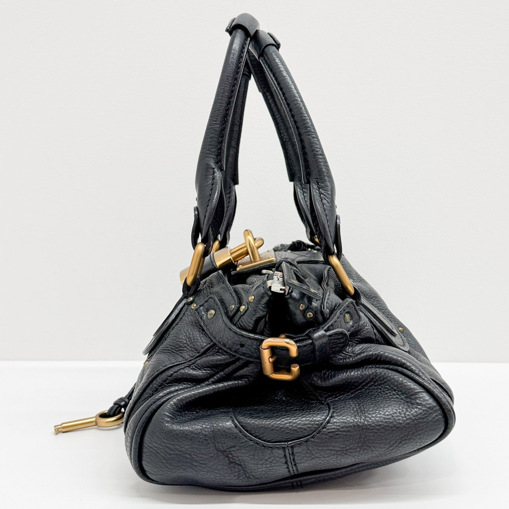 Paddington Black Leather Shoulder Bag