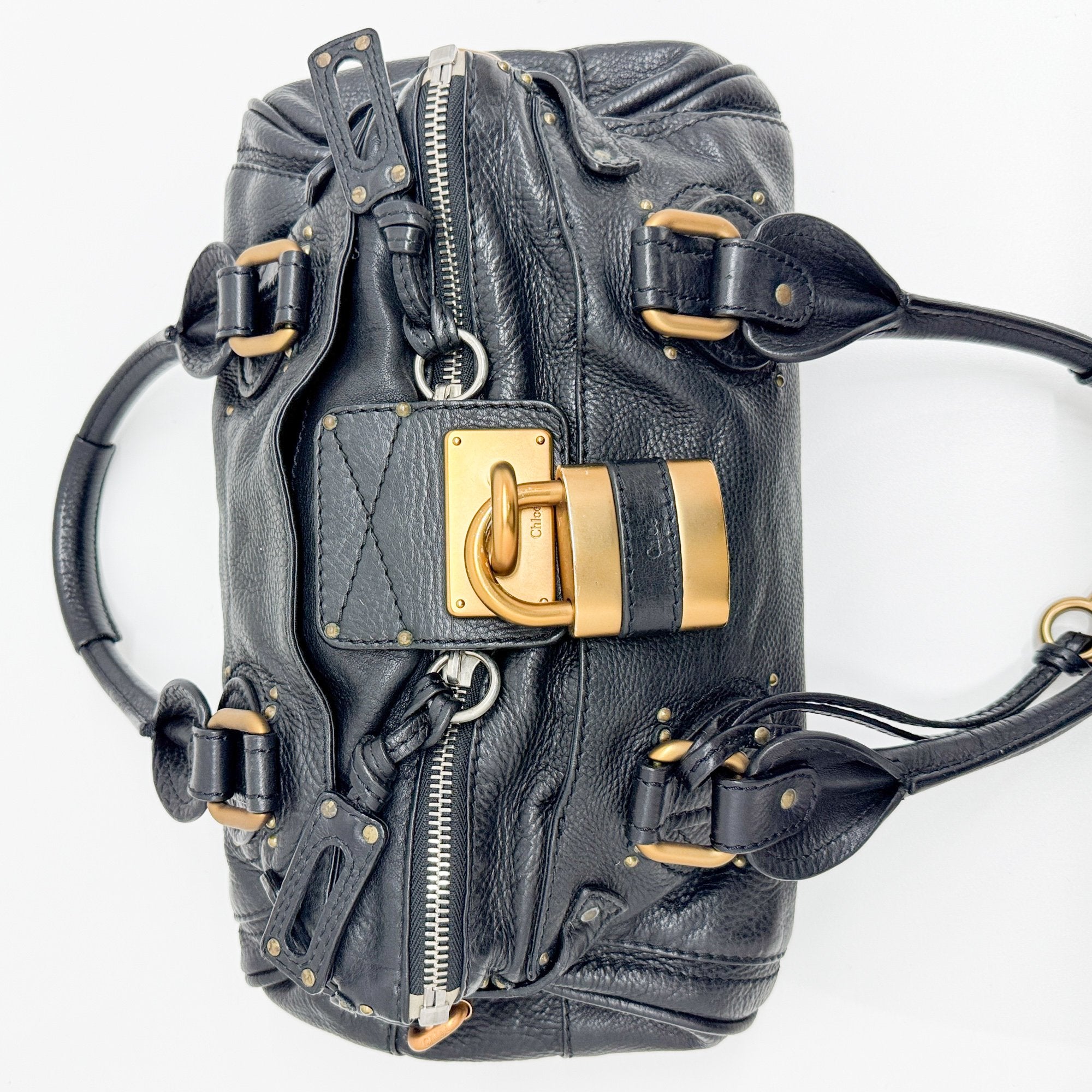 Paddington Black Leather Shoulder Bag