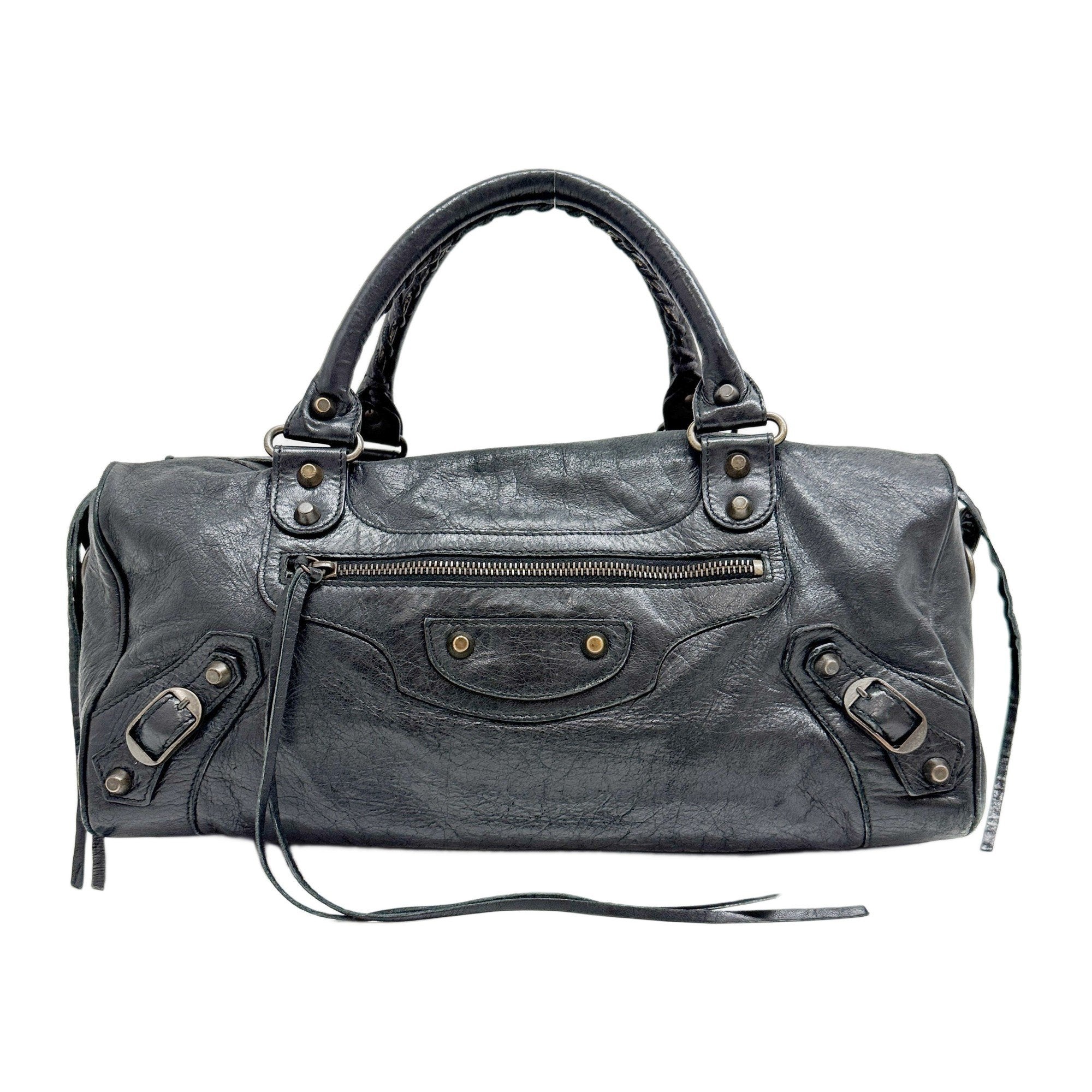 Twiggi Black Leather Two Way Bag
