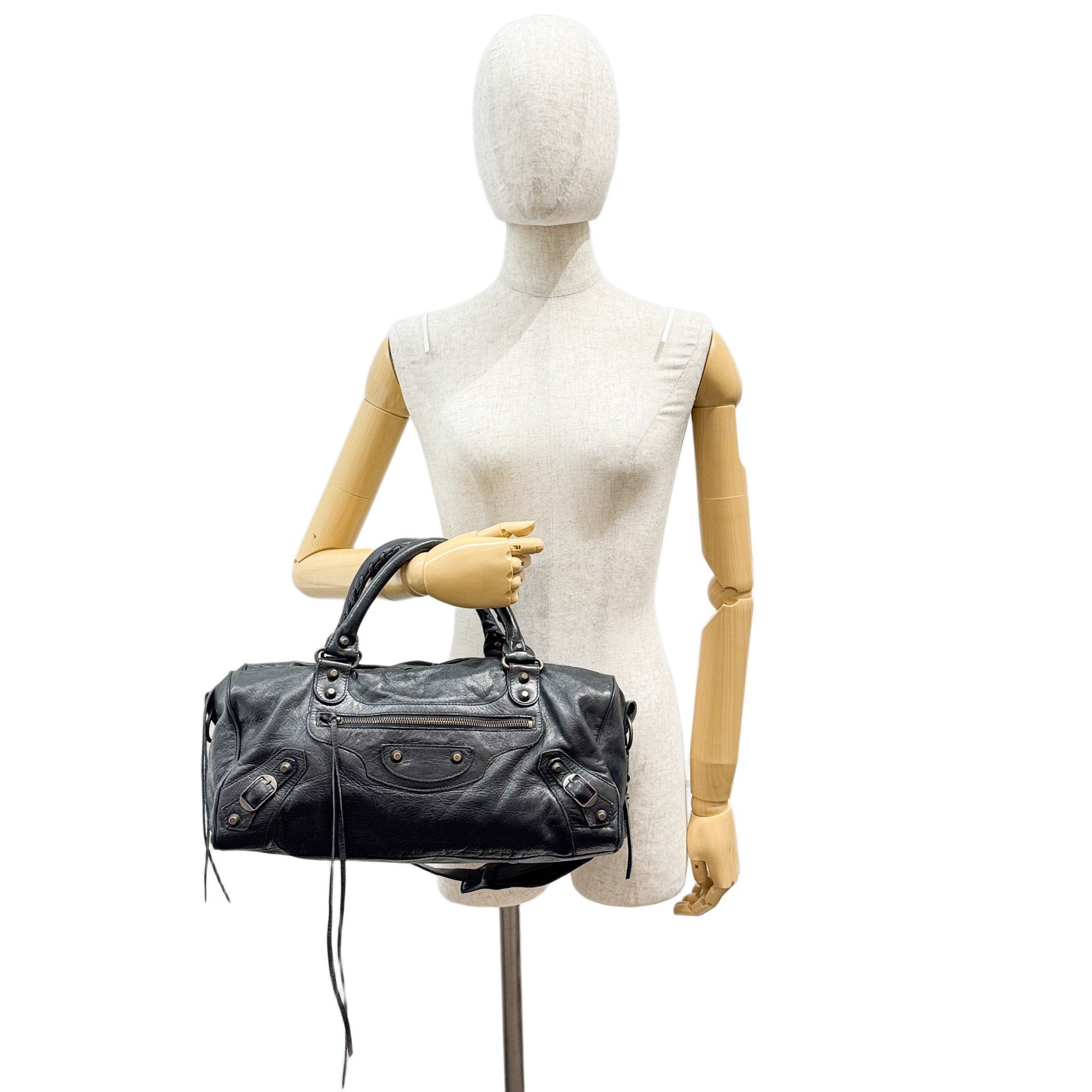 Twiggi Black Leather Two Way Bag