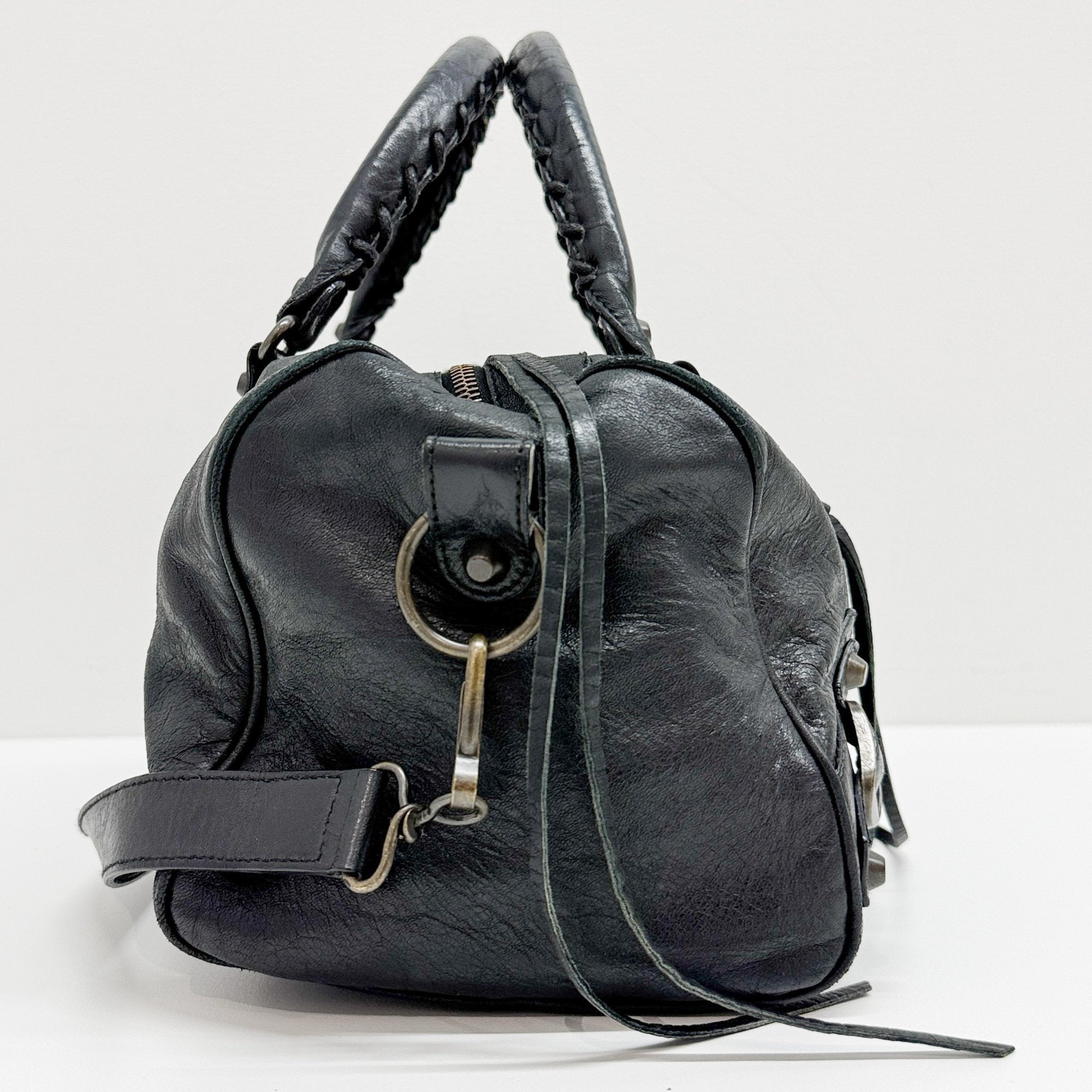 Twiggi Black Leather Two Way Bag