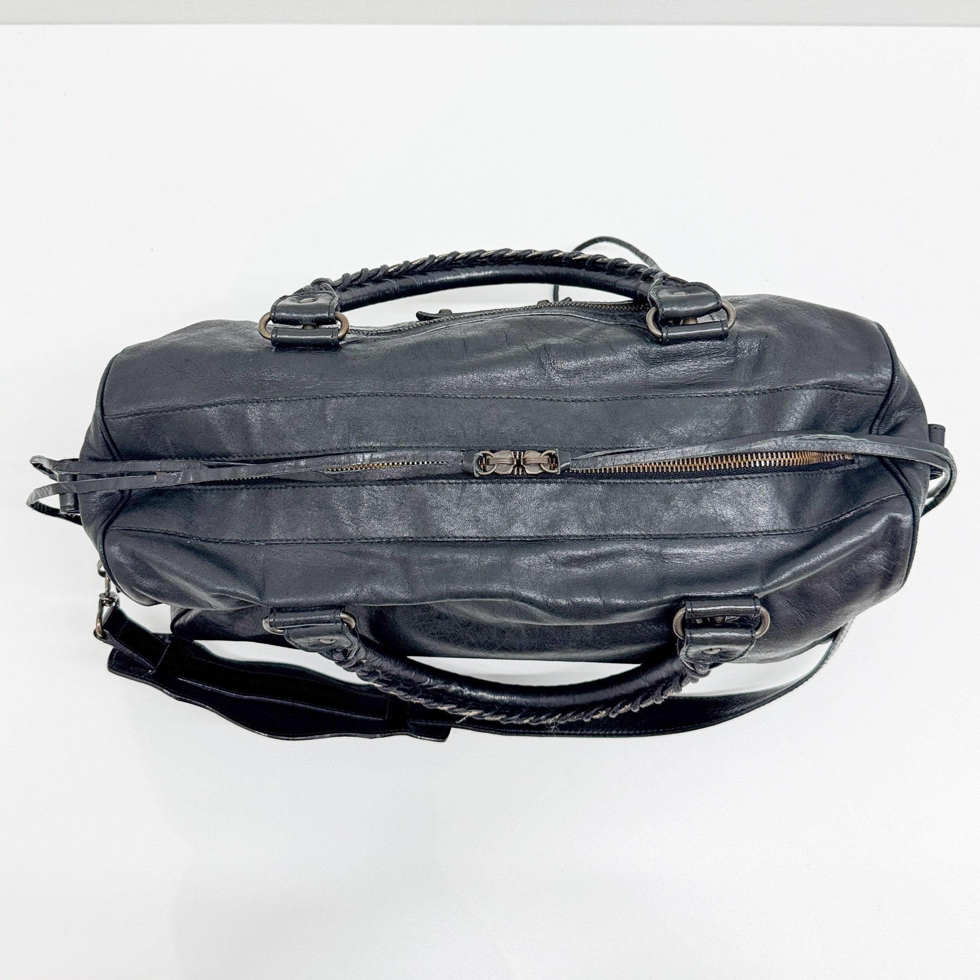 Twiggi Black Leather Two Way Bag