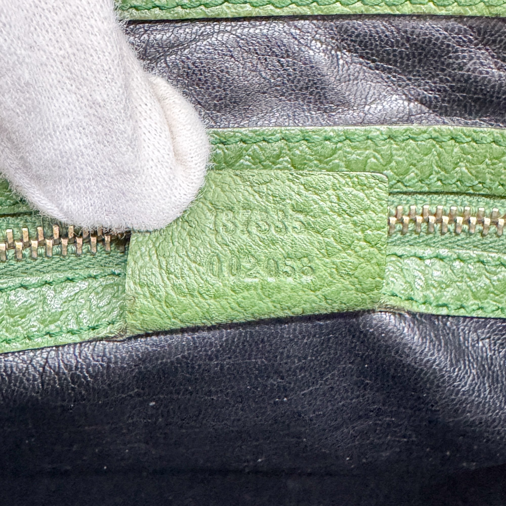 Jackie Green Leather Shoulder Bag