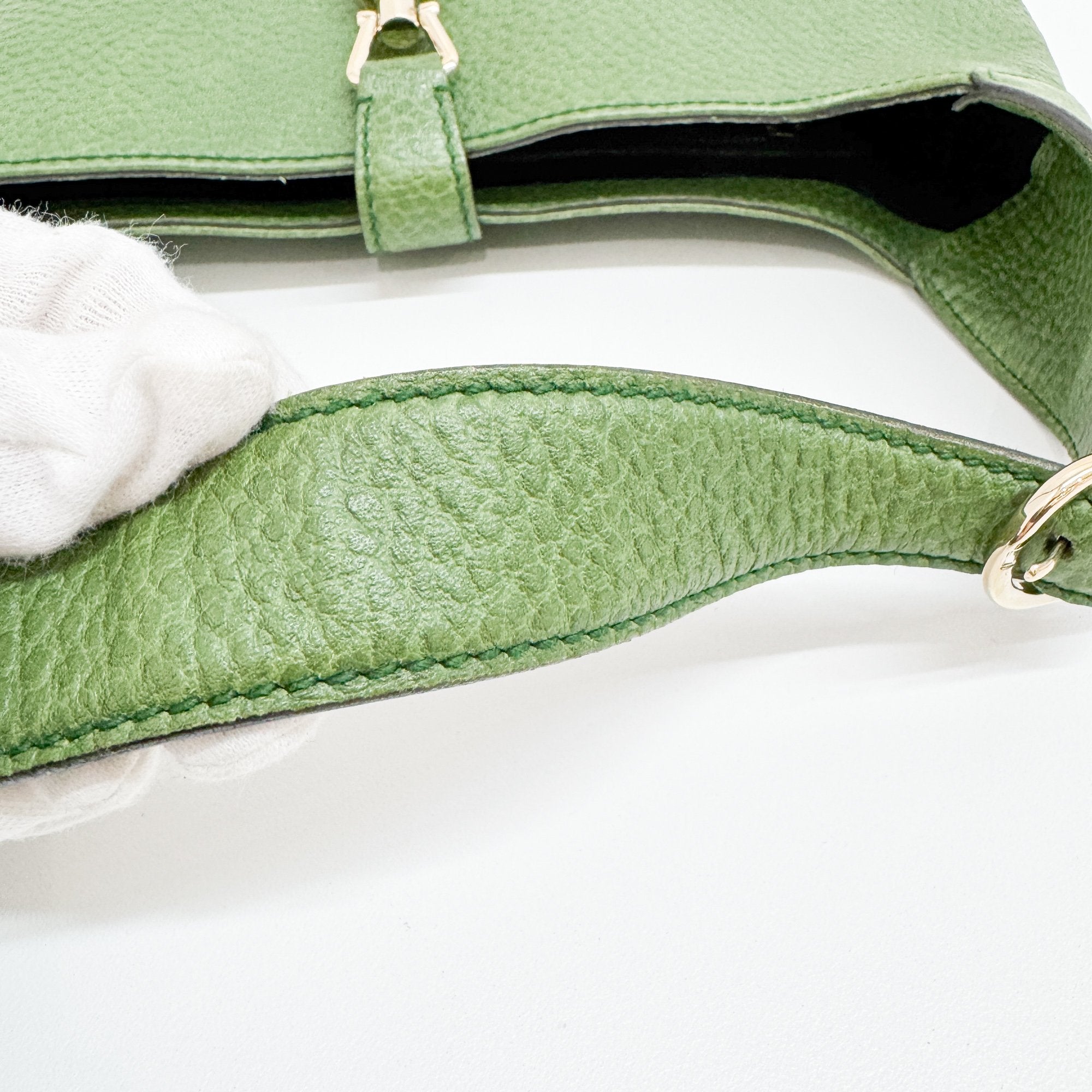 Jackie Green Leather Shoulder Bag