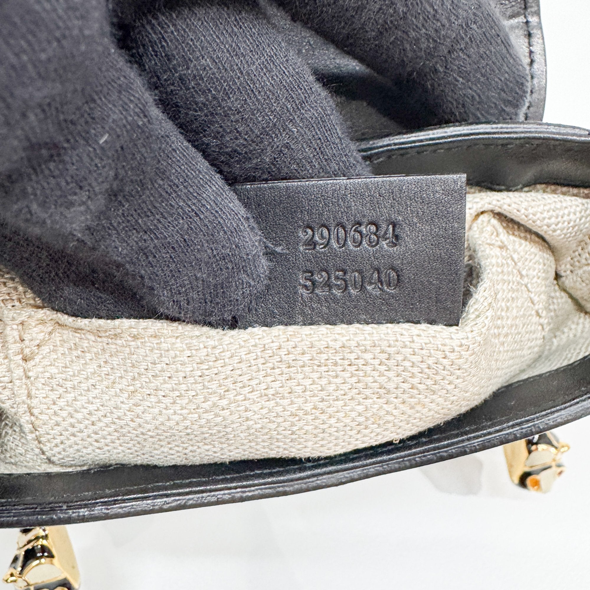 Tiger Head Clasp Black Nubuck Leather Shoulder Bag