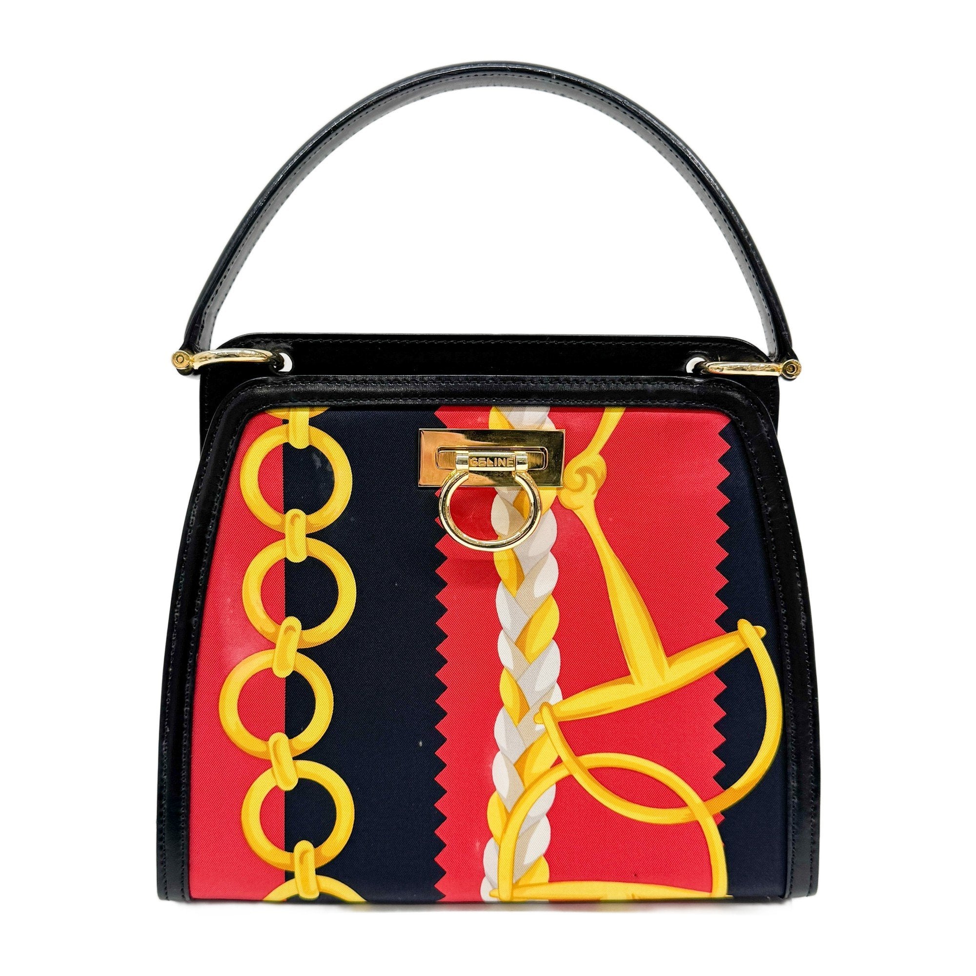 Gancini Multicolor Scarf Canvas Hand Bag