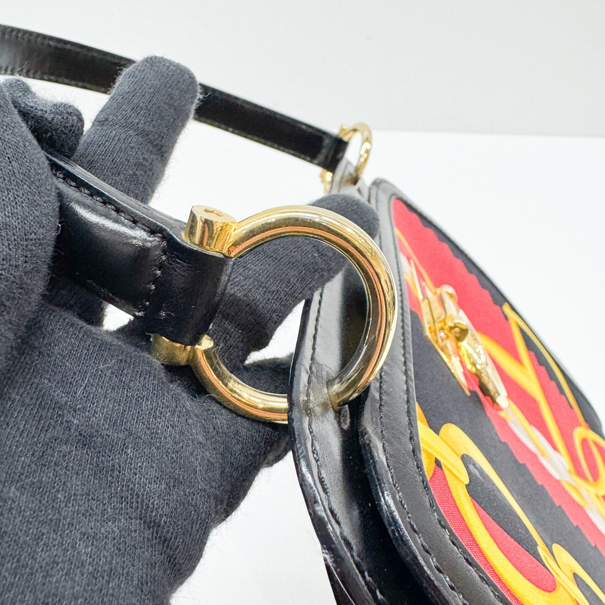 Gancini Multicolor Scarf Canvas Hand Bag