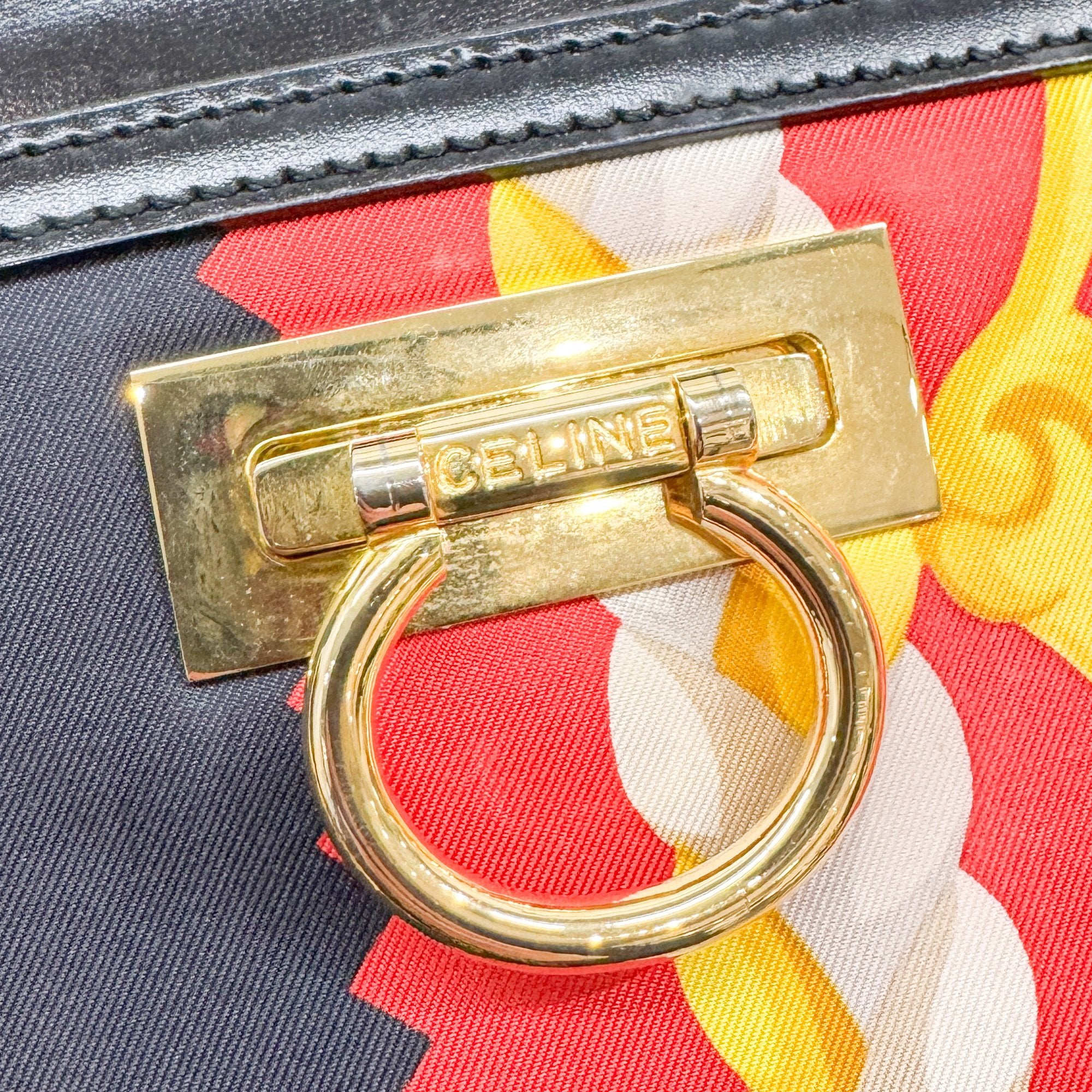 Gancini Multicolor Scarf Canvas Hand Bag