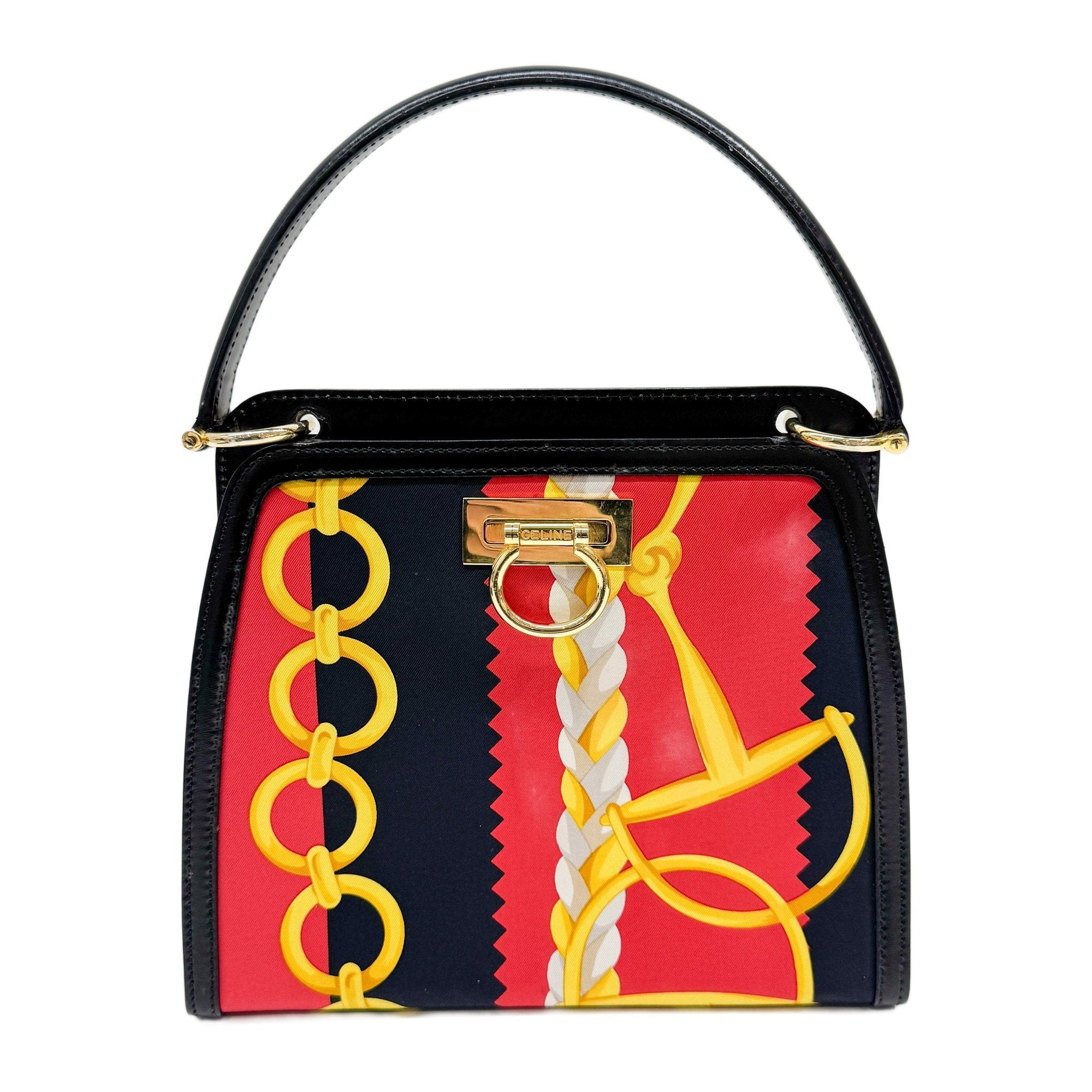 Gancini Multicolor Scarf Canvas Hand Bag