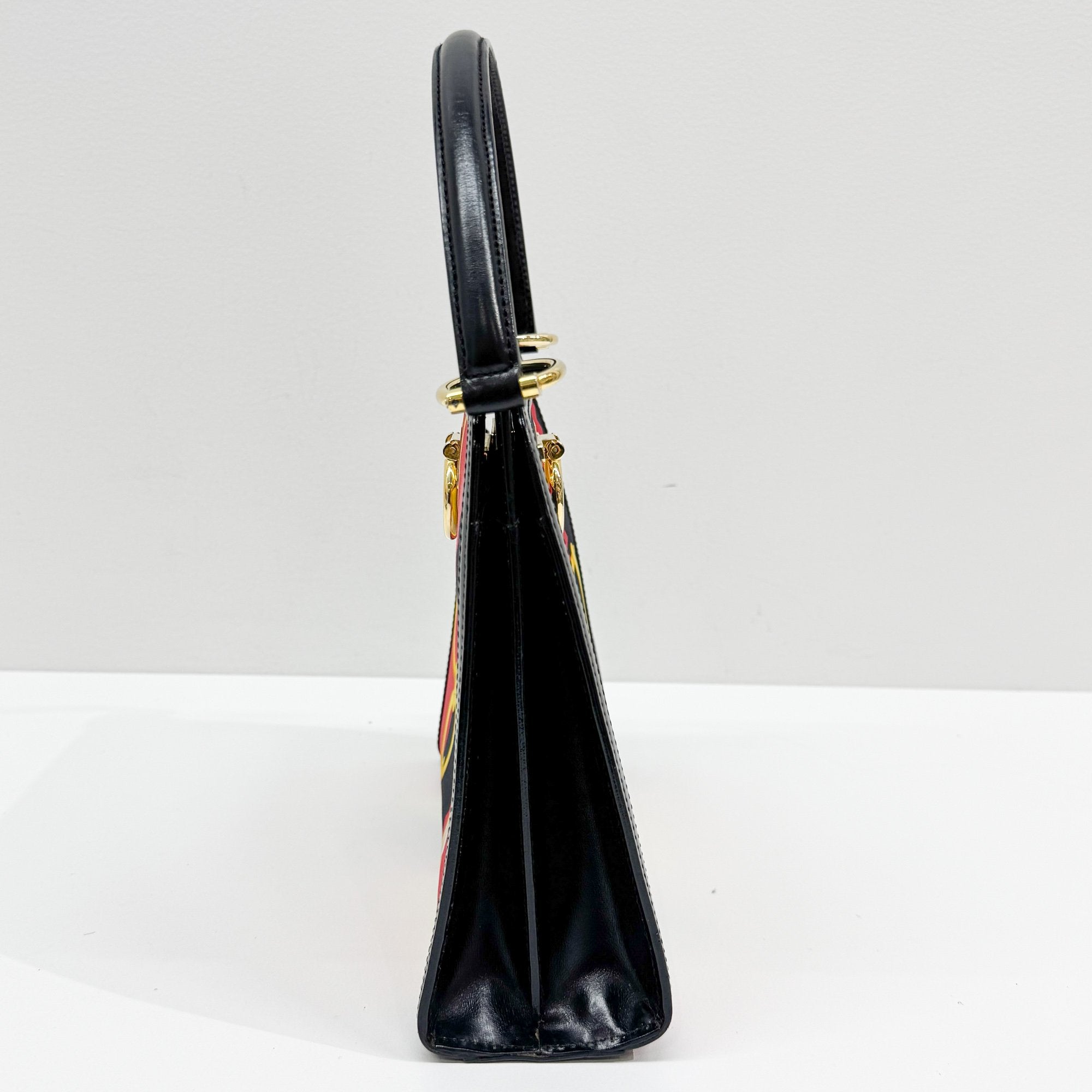 Gancini Multicolor Scarf Canvas Hand Bag