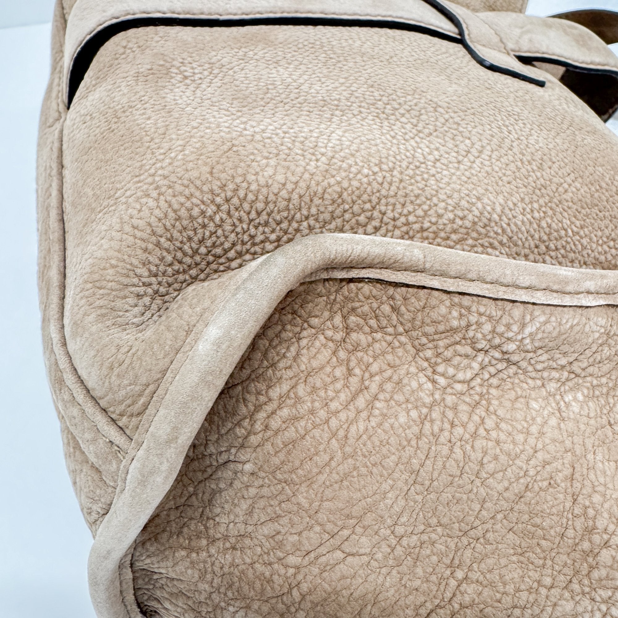 Stirrup Brown Nubuck Leather Shoulder Bag