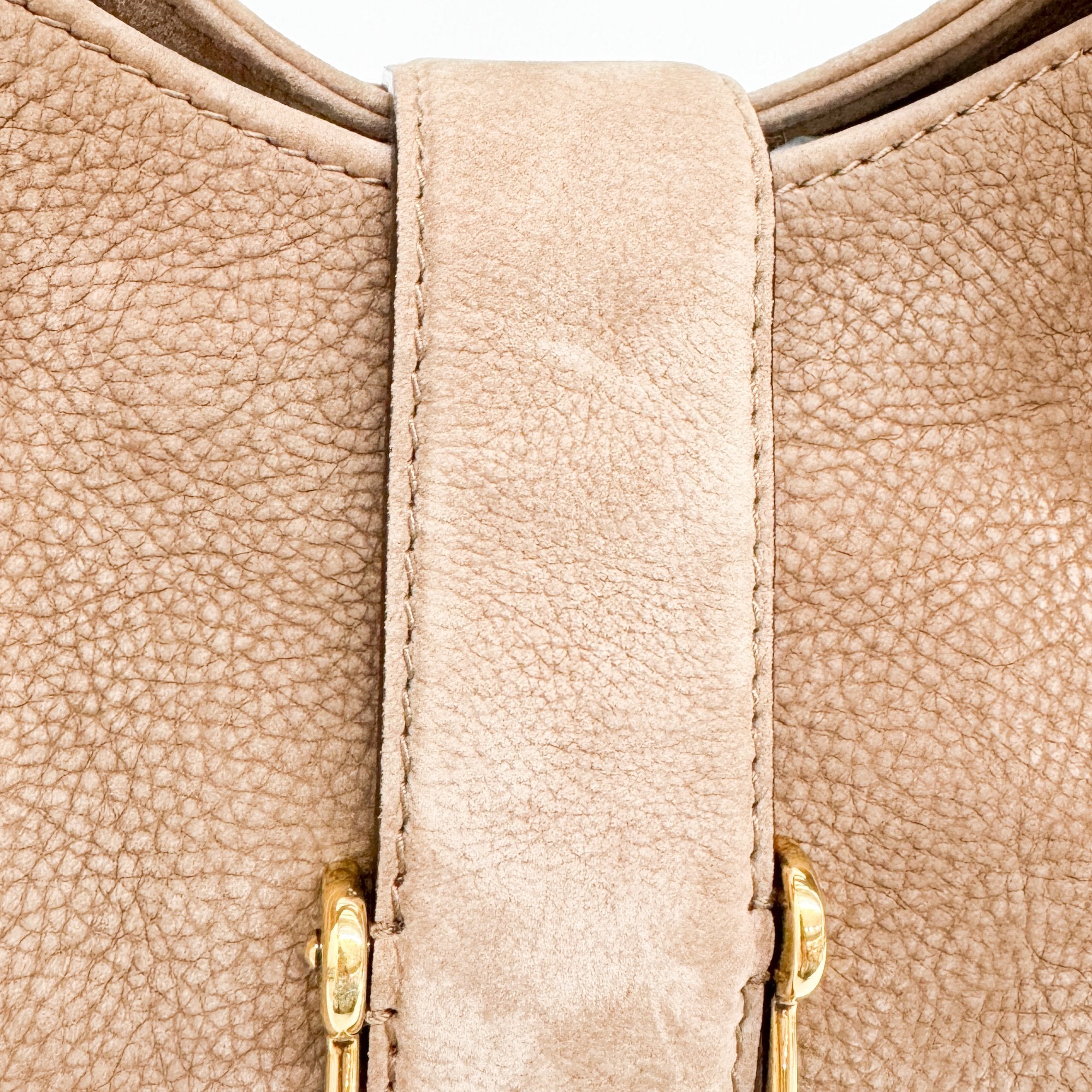 Stirrup Brown Nubuck Leather Shoulder Bag