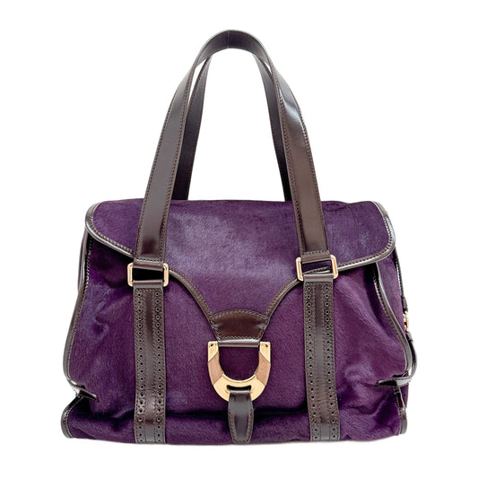Harako Boston Purple Pony Hair Shoulder Bag