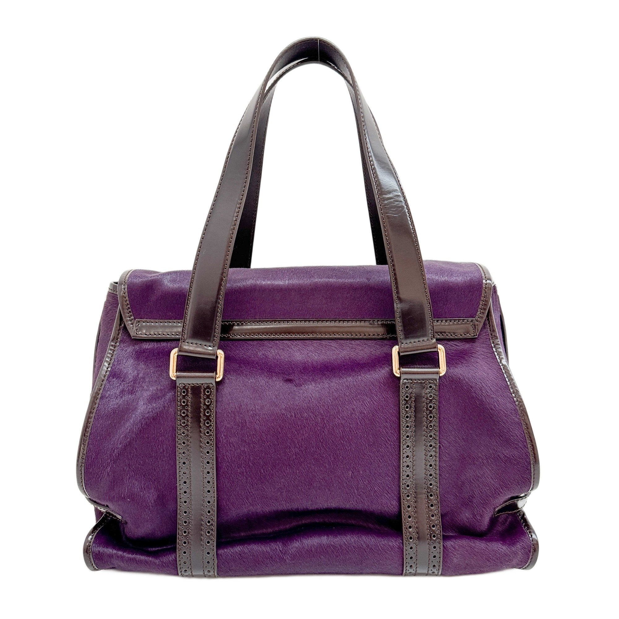 Harako Boston Purple Pony Hair Shoulder Bag