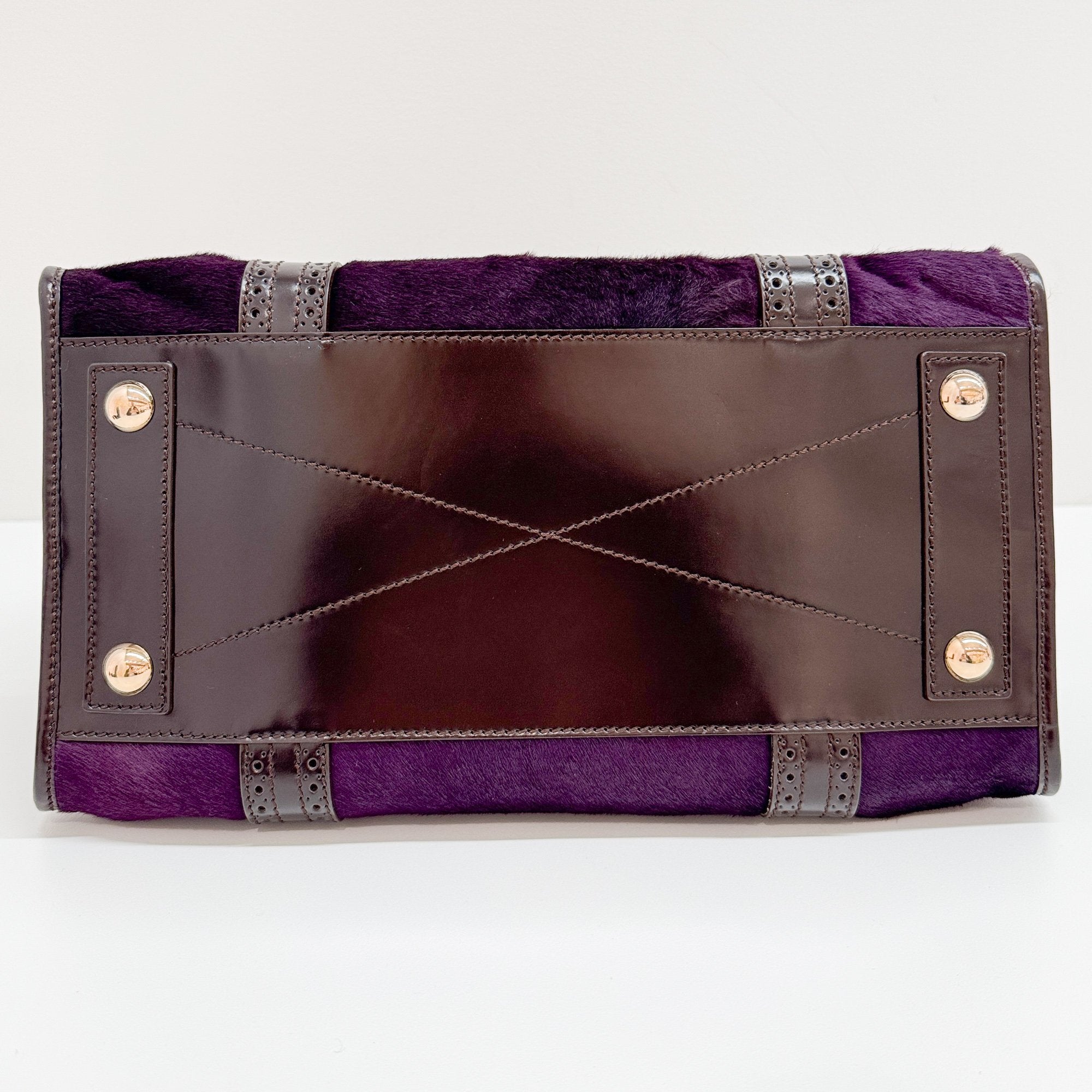 Harako Boston Purple Pony Hair Shoulder Bag