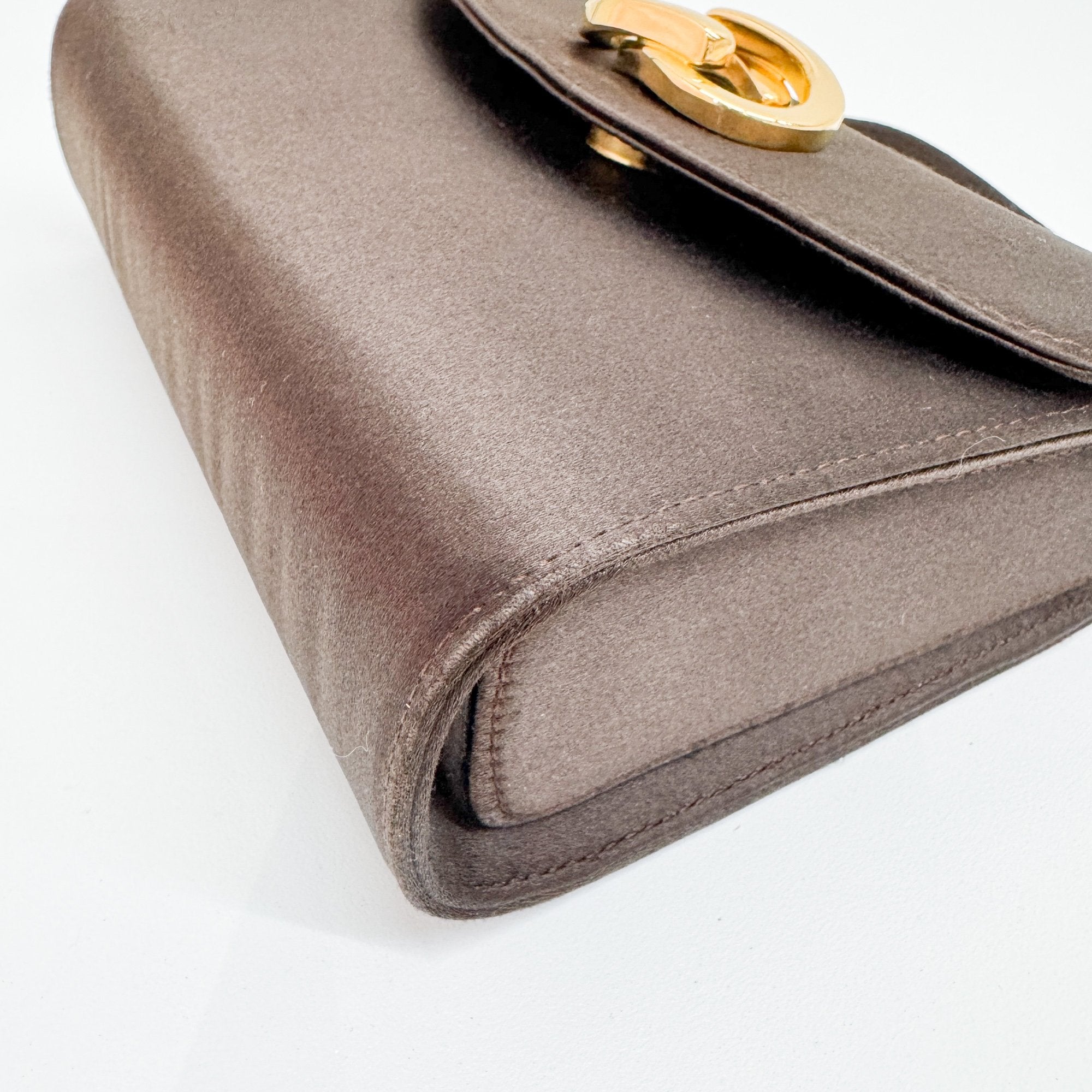 Brown Satin Shoulder Bag