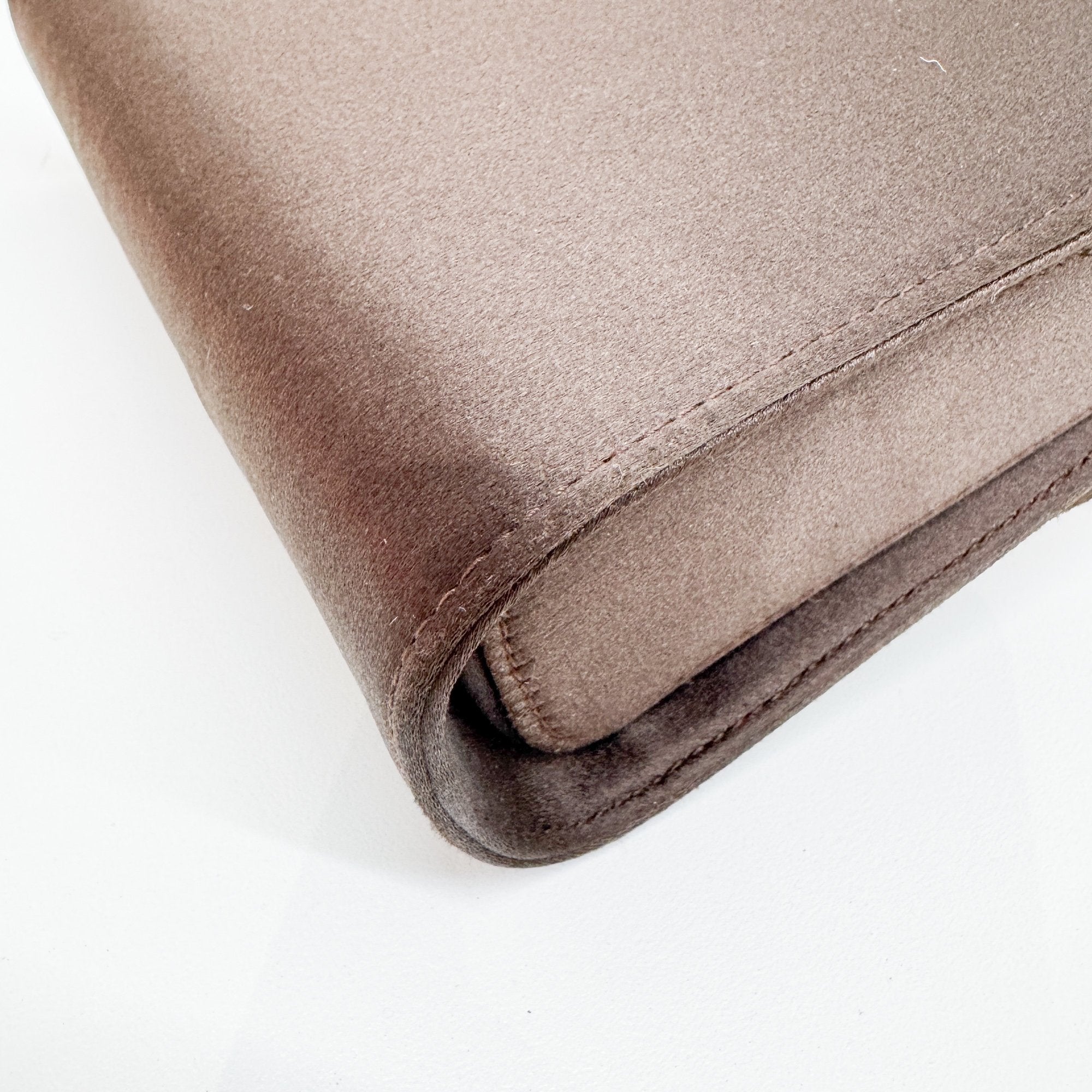 Brown Satin Shoulder Bag