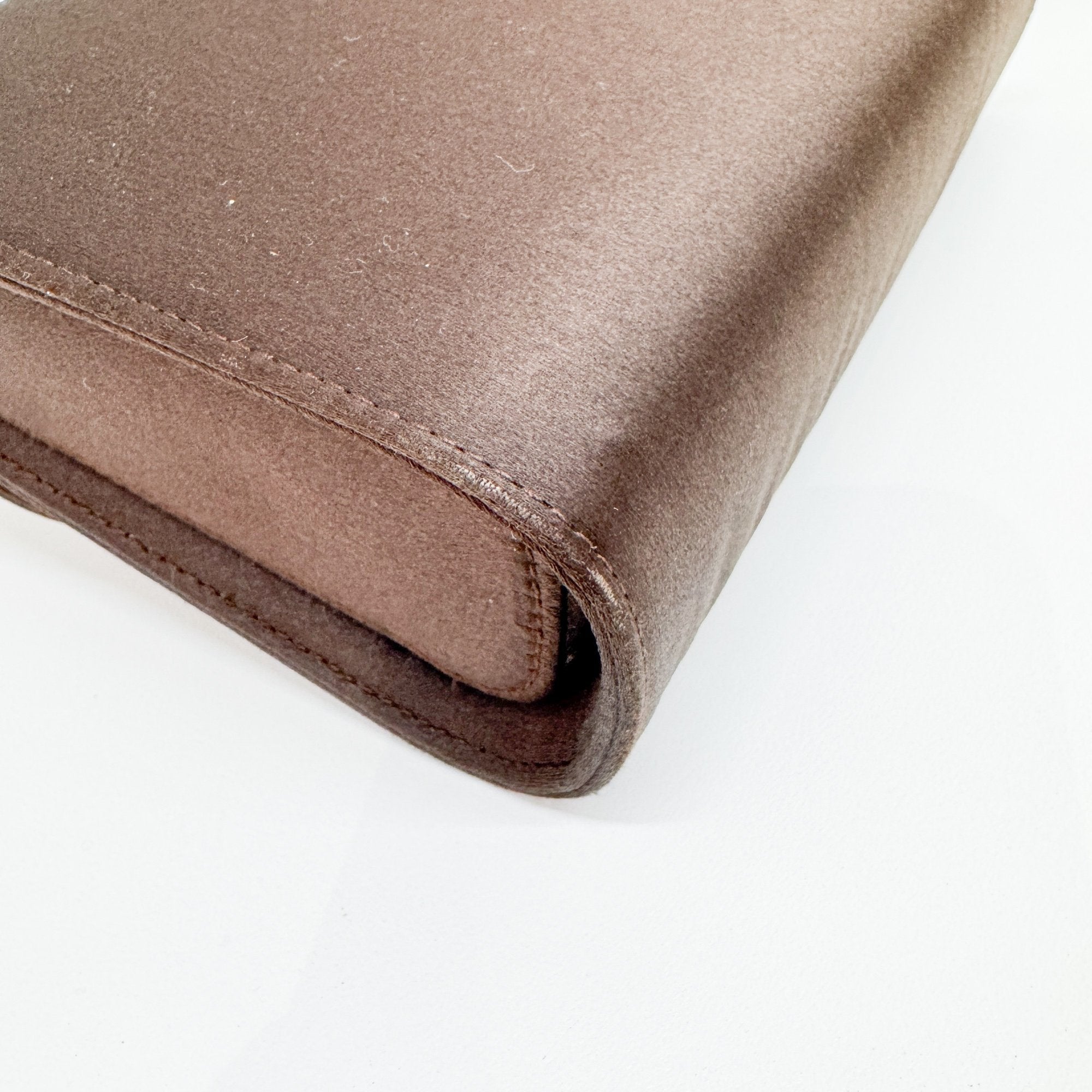 Brown Satin Shoulder Bag