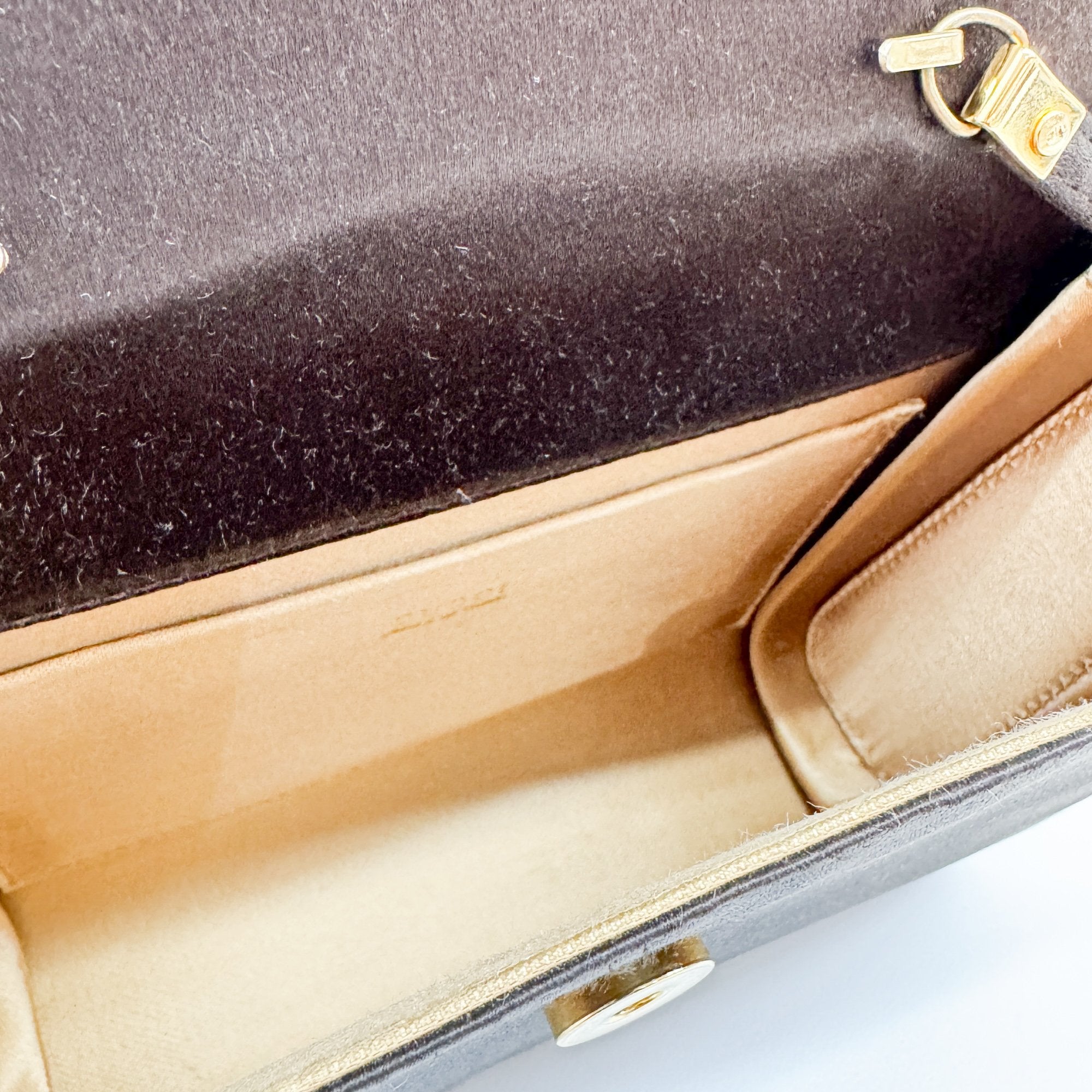 Brown Satin Shoulder Bag