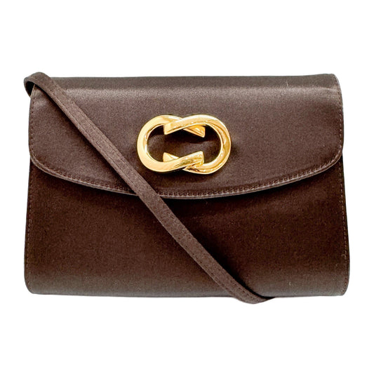 Brown Satin Shoulder Bag