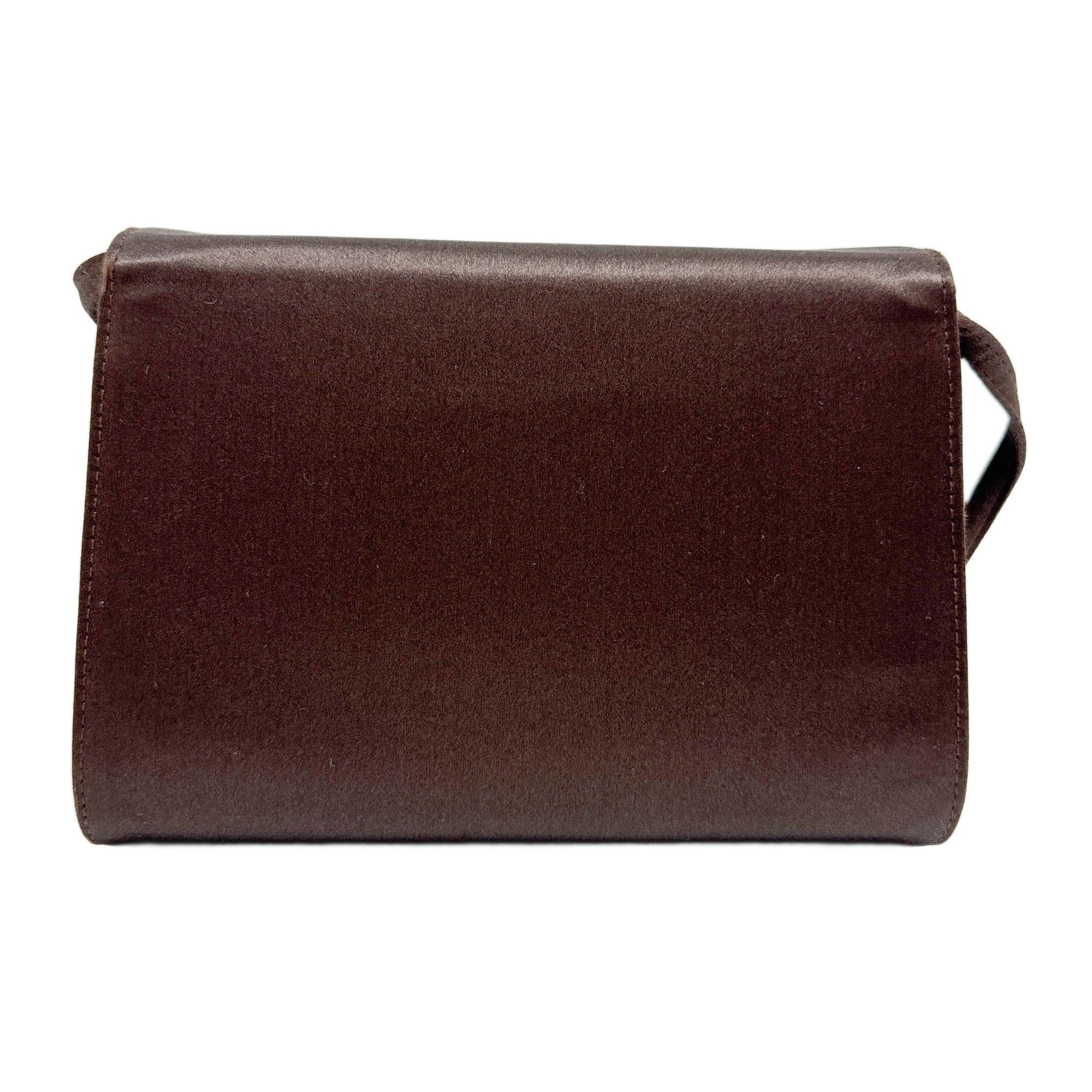 Brown Satin Shoulder Bag