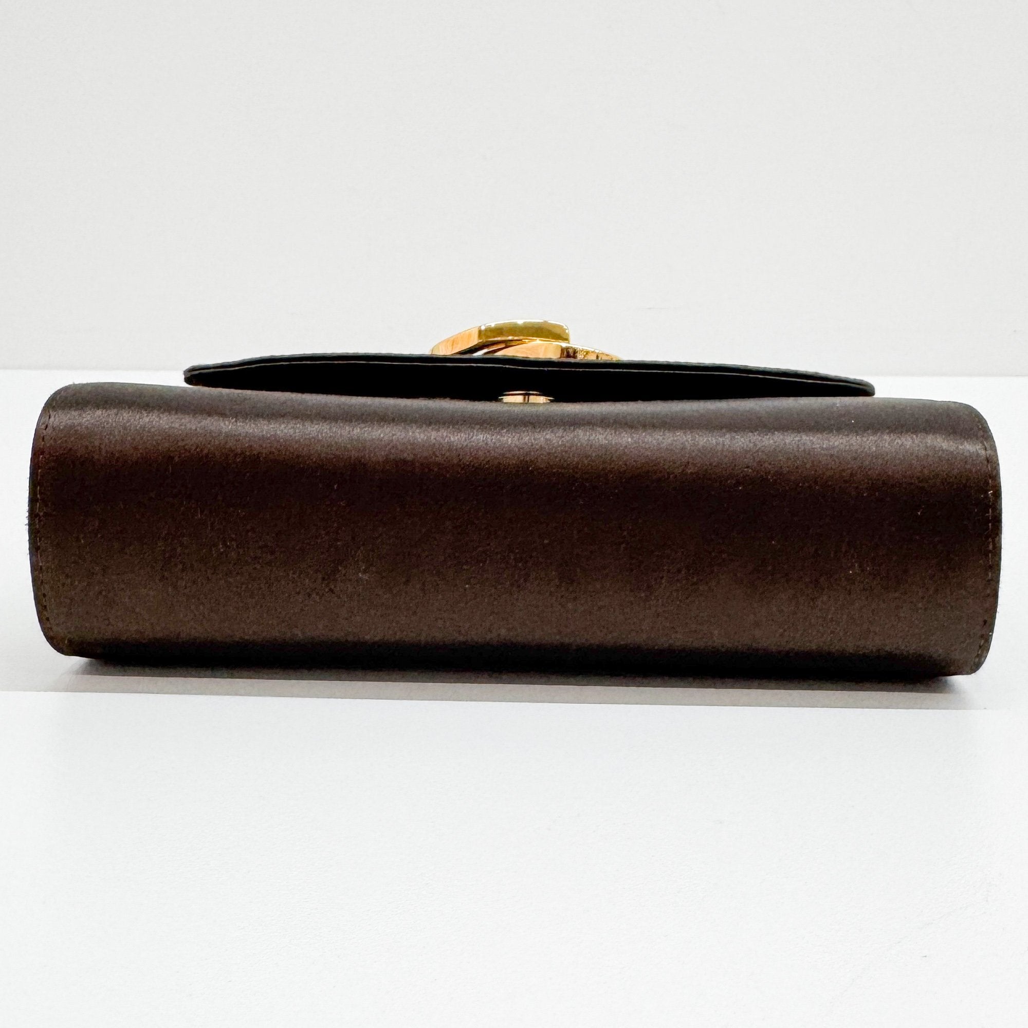 Brown Satin Shoulder Bag