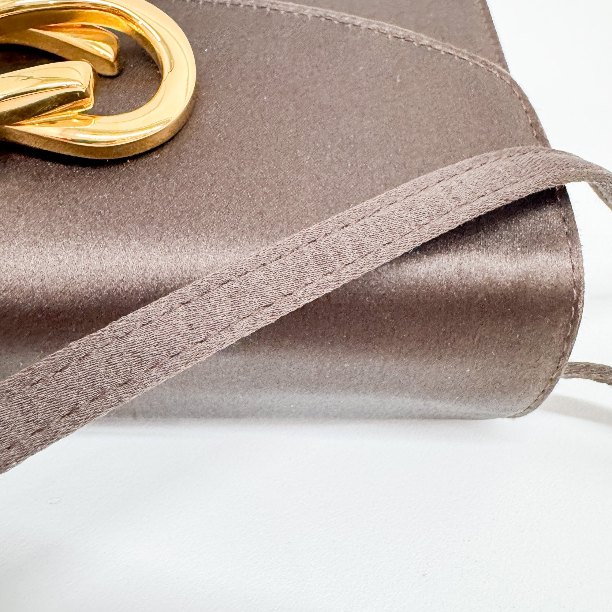 Brown Satin Shoulder Bag