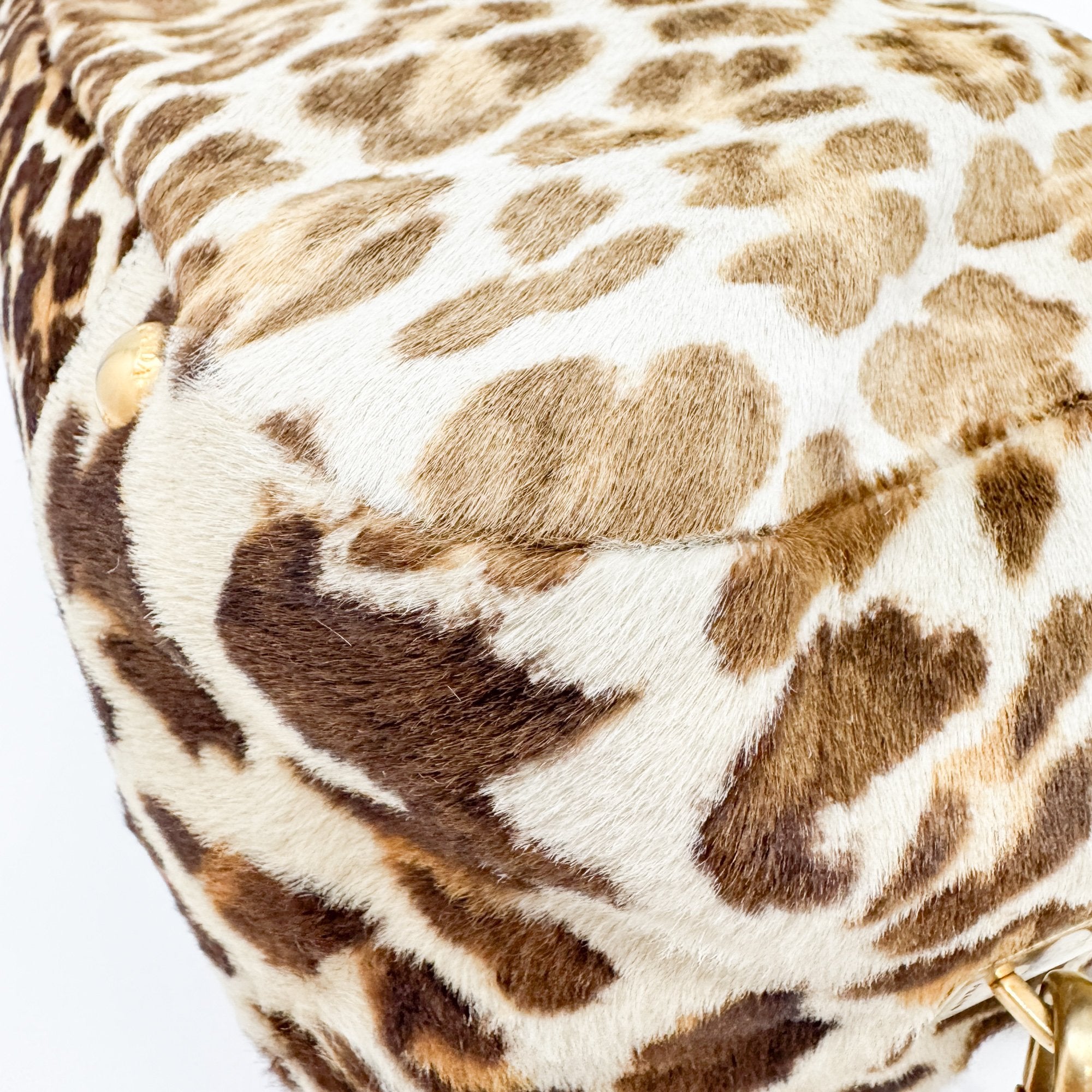 Brown Leopard Print Pony Hair Hand Bag