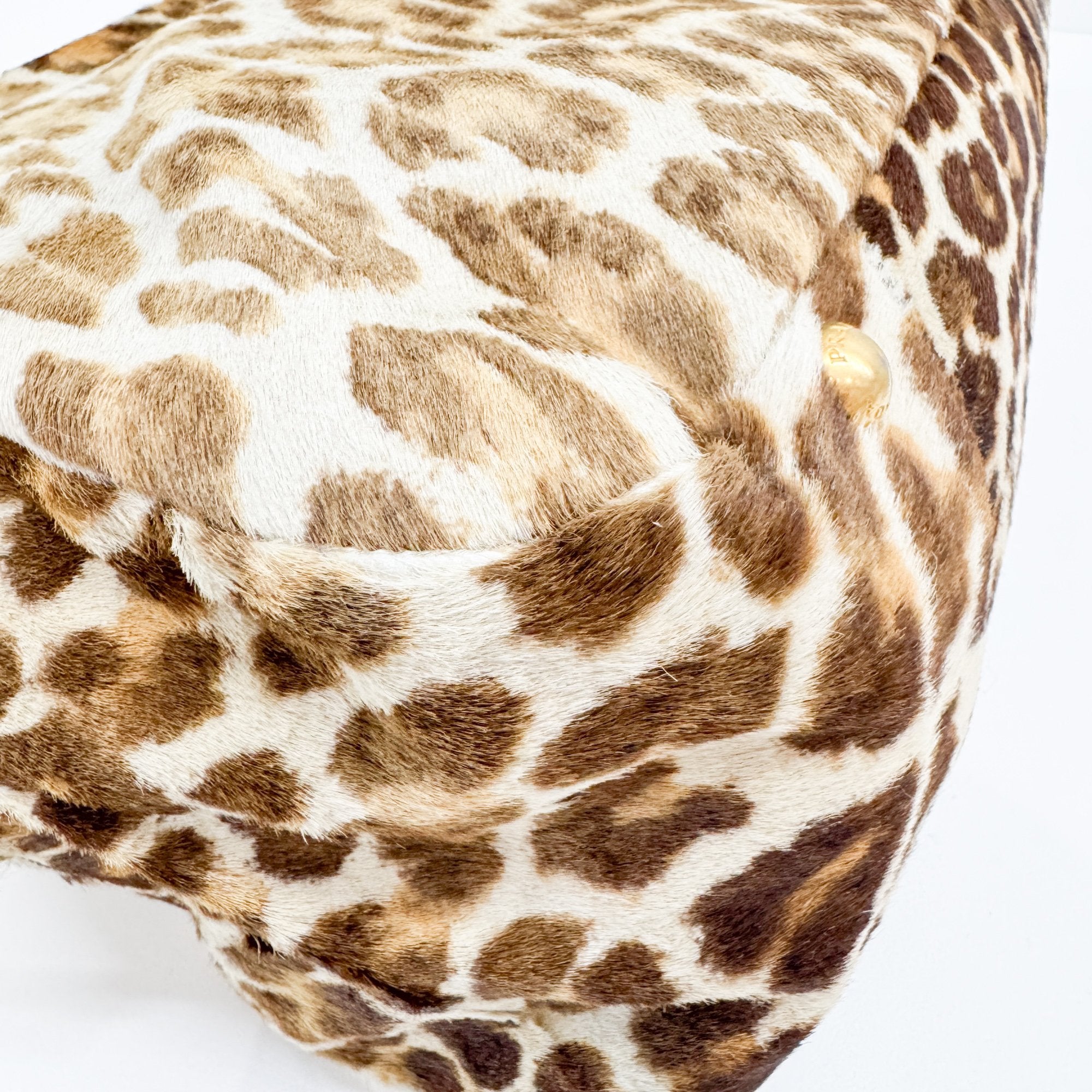 Brown Leopard Print Pony Hair Hand Bag