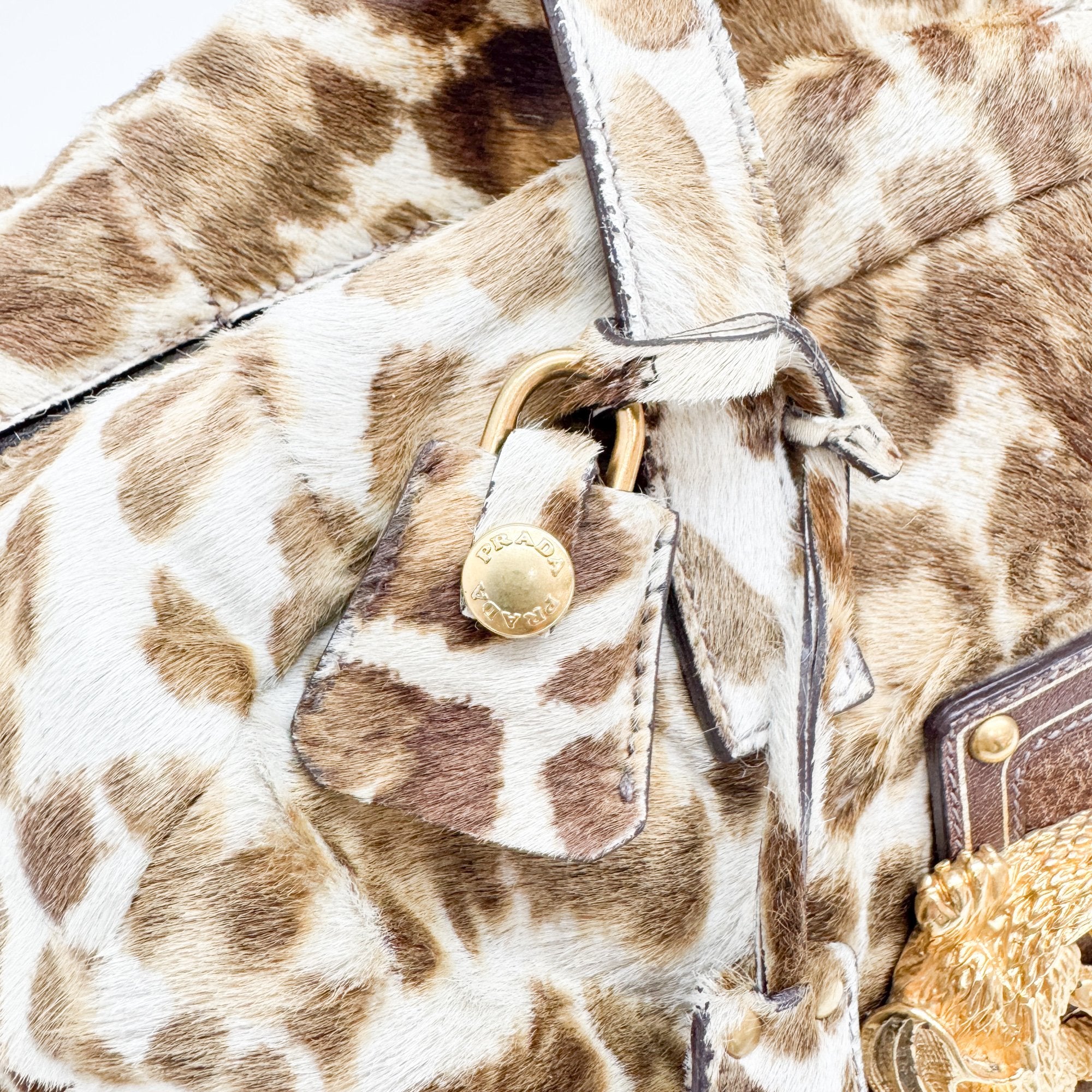 Brown Leopard Print Pony Hair Hand Bag