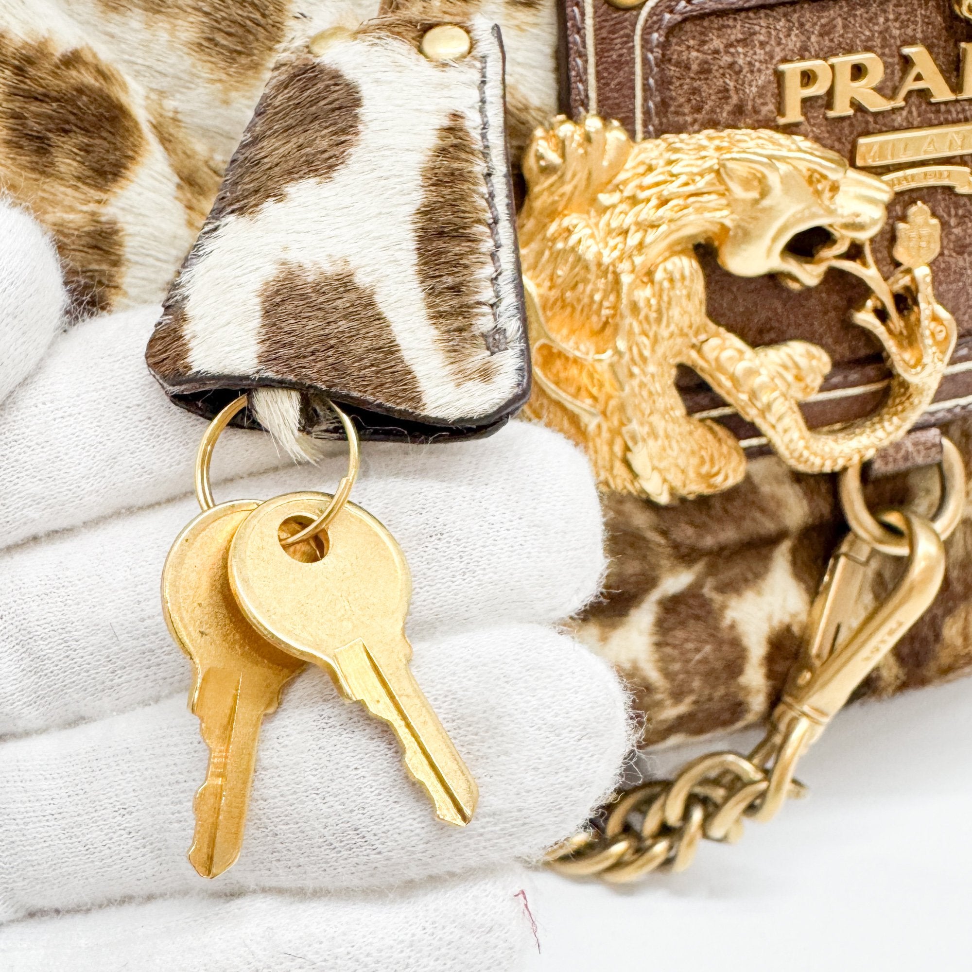 Brown Leopard Print Pony Hair Hand Bag