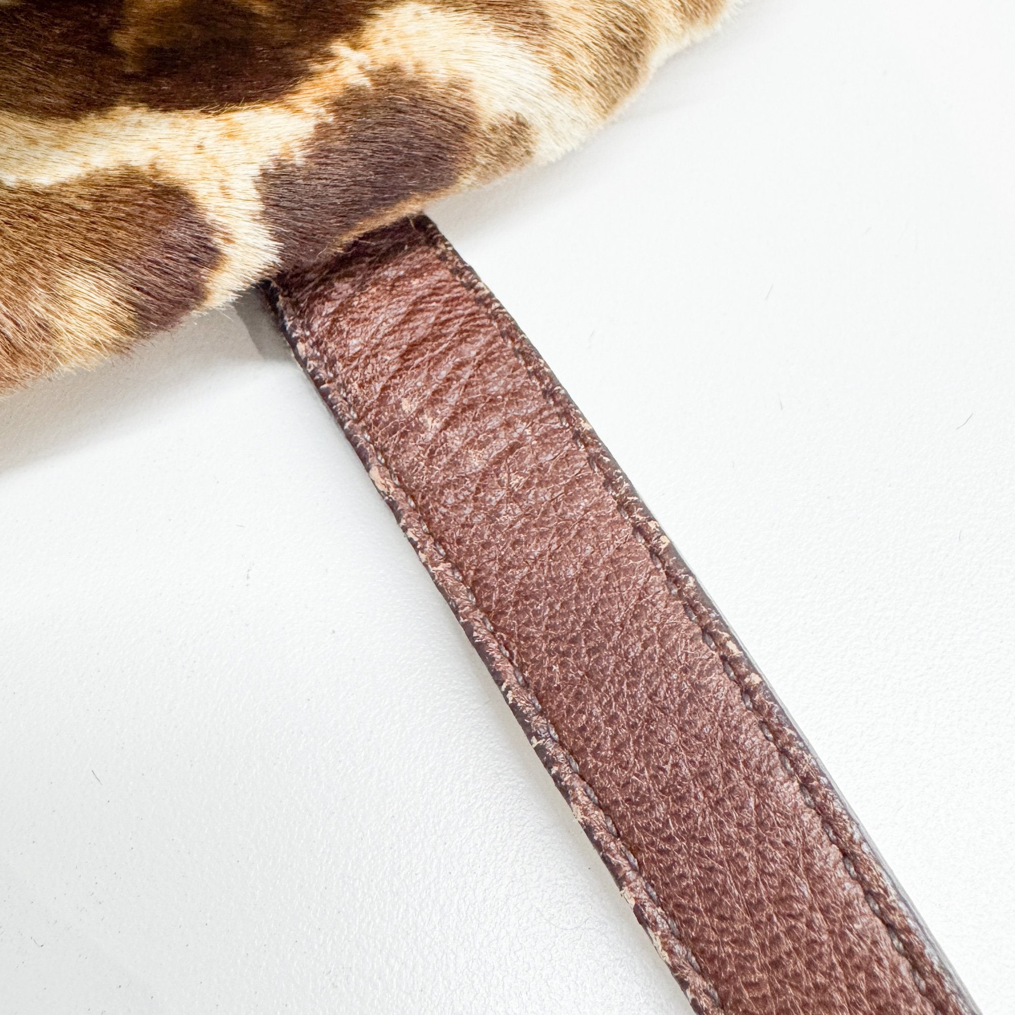 Brown Leopard Print Pony Hair Hand Bag