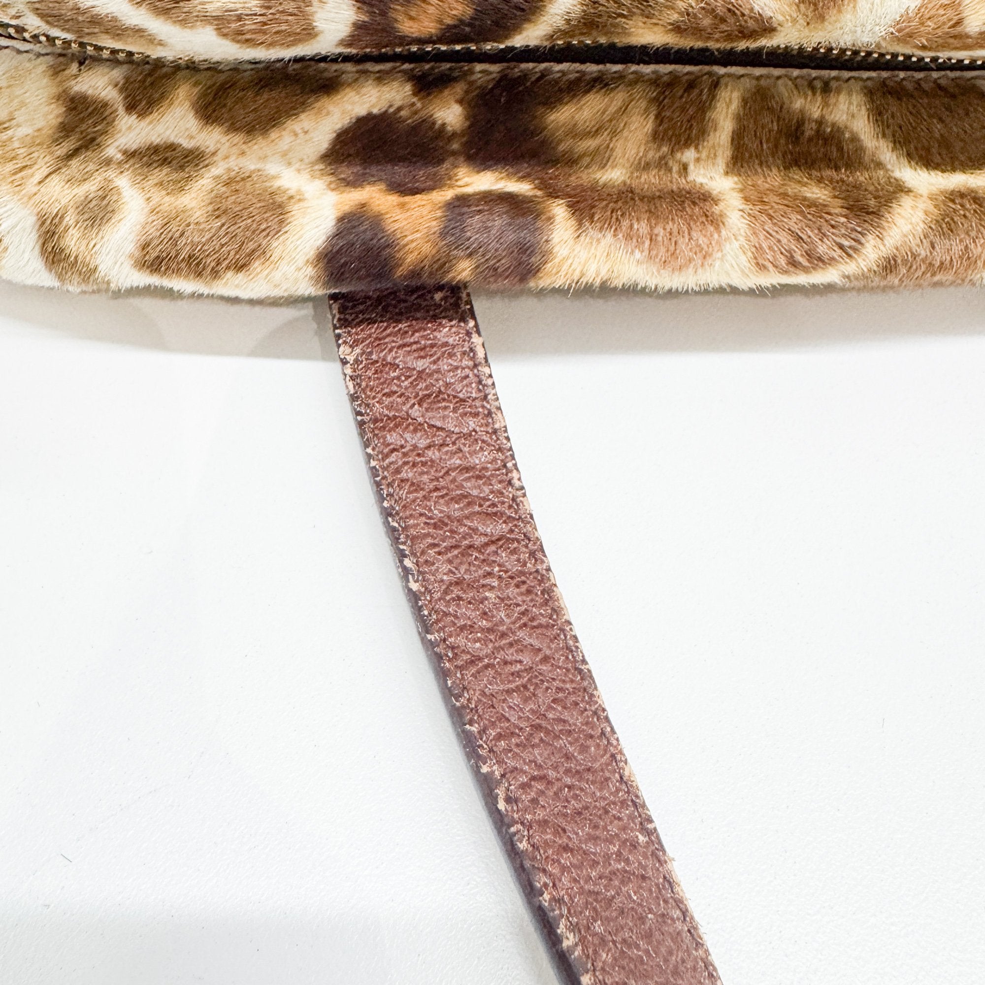 Brown Leopard Print Pony Hair Hand Bag