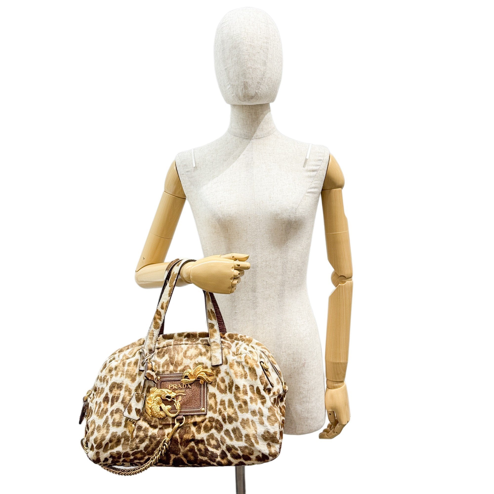 Brown Leopard Print Pony Hair Hand Bag