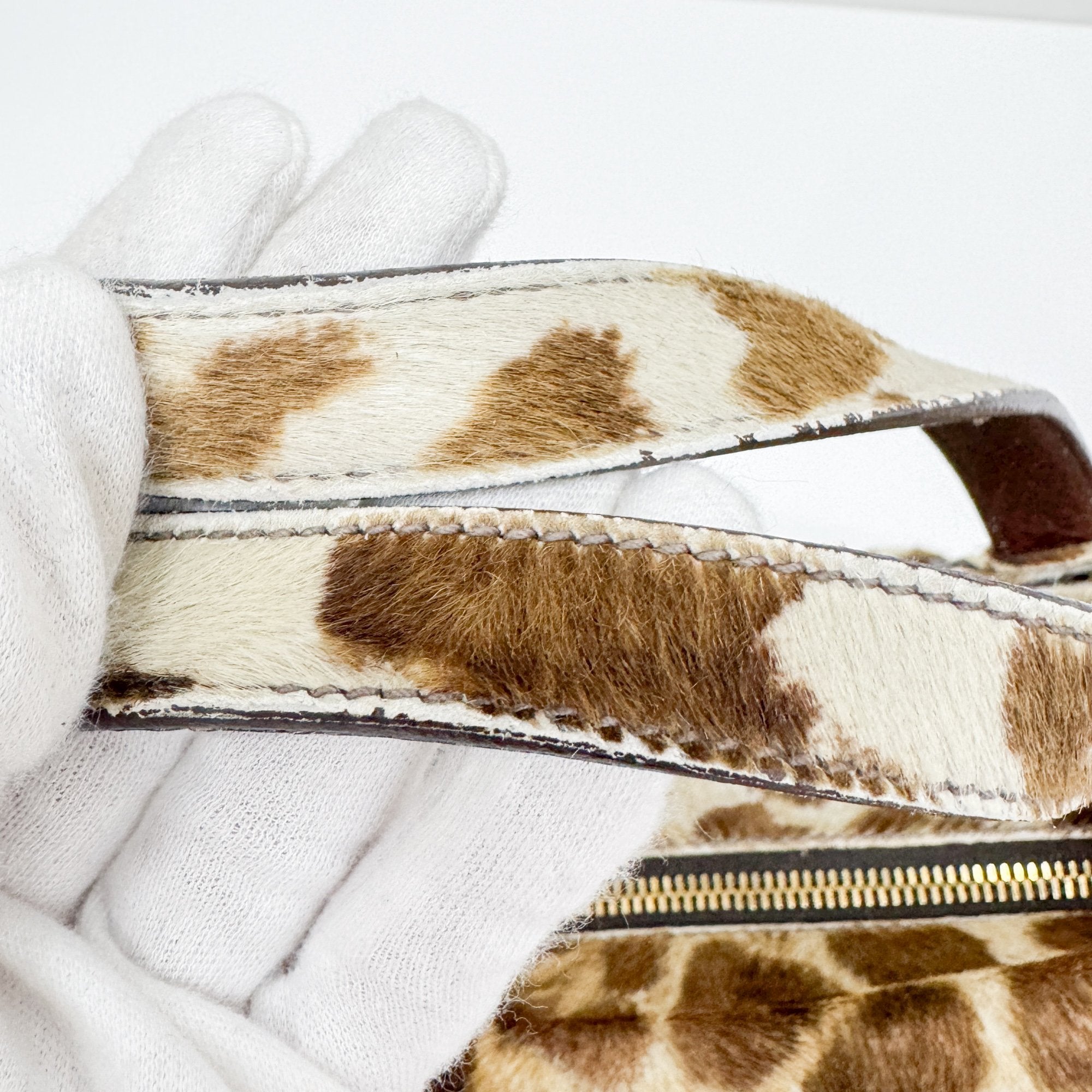 Brown Leopard Print Pony Hair Hand Bag