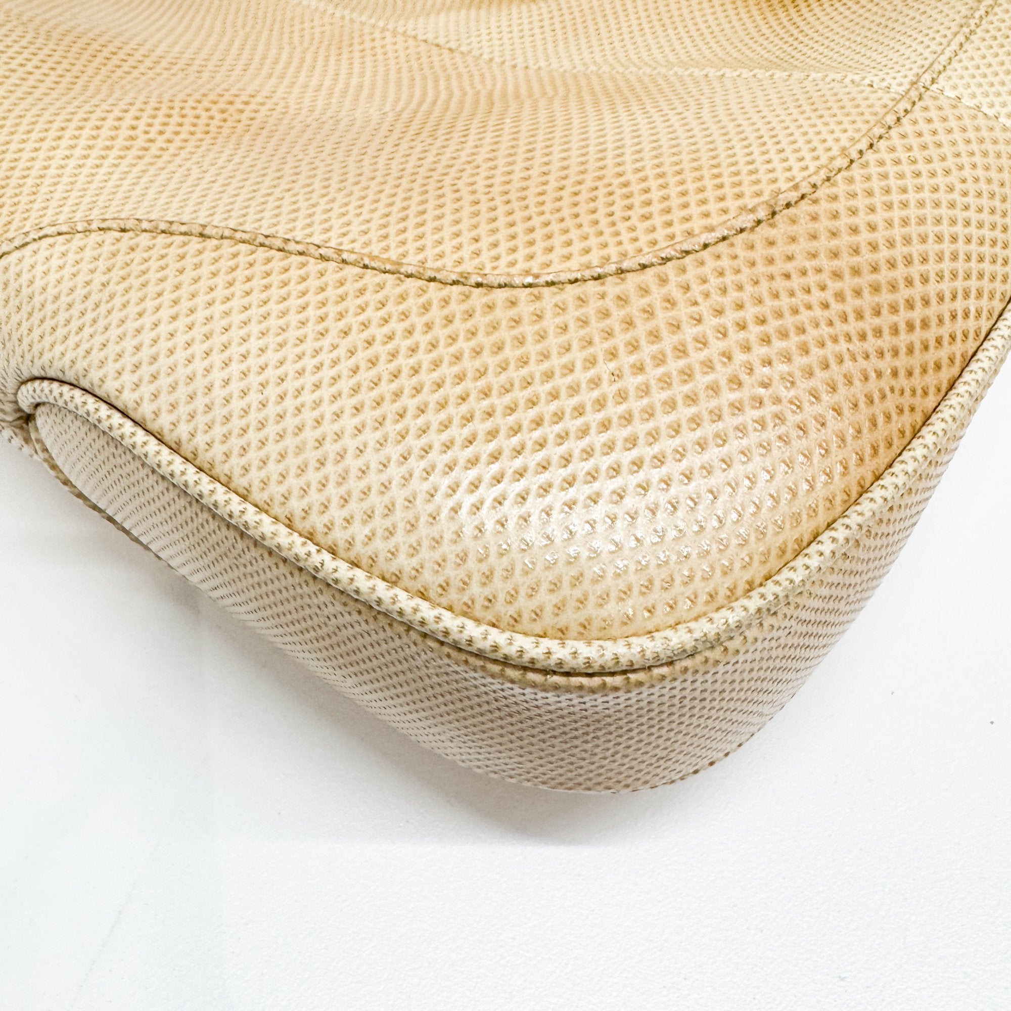 Jackie Yellow Lizzard Embossed Shoulder Bag